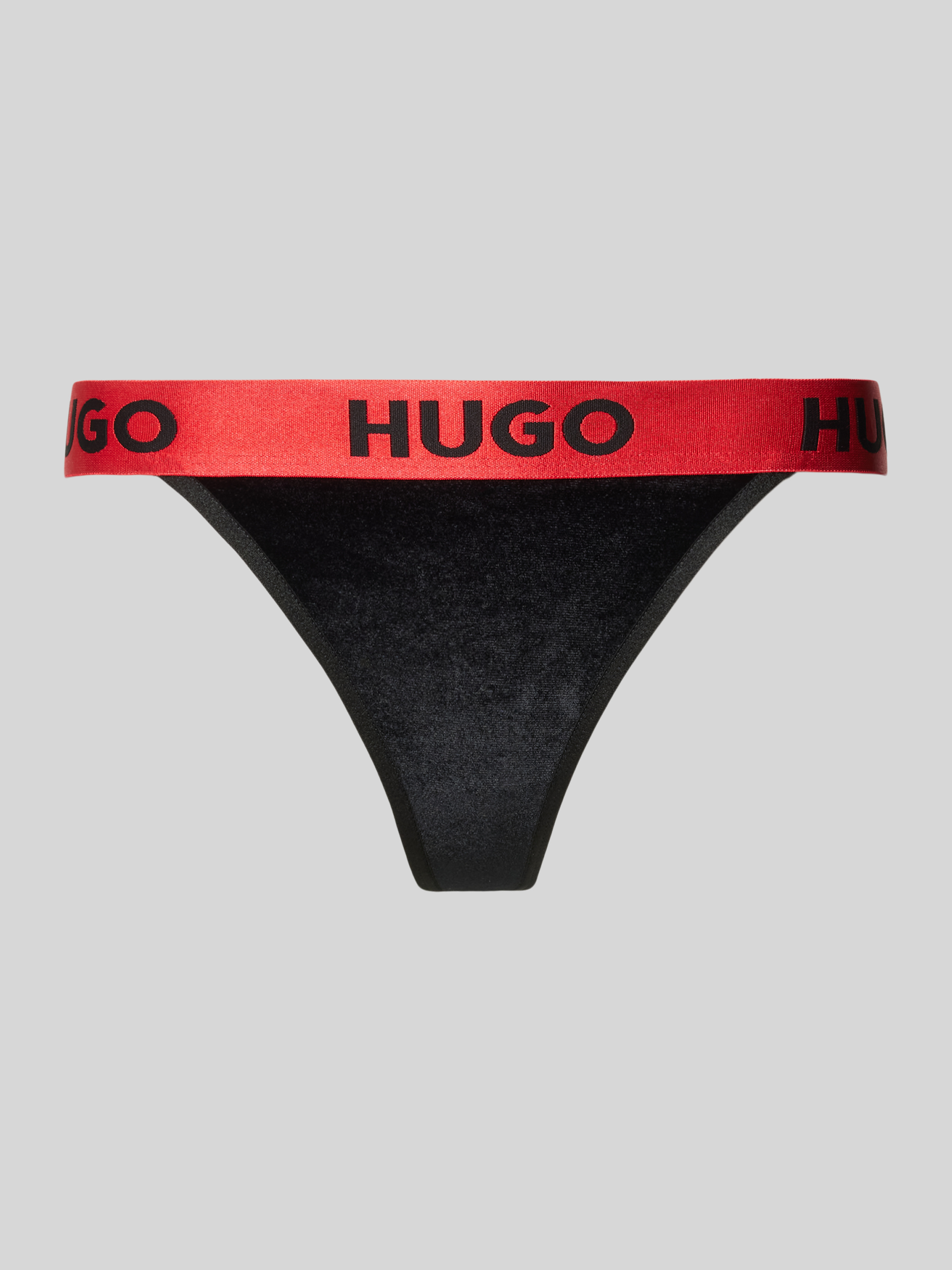 Hugo String Homme Open HUGO String mit Label-Bund Modell 'Velvet' (black) online kaufen