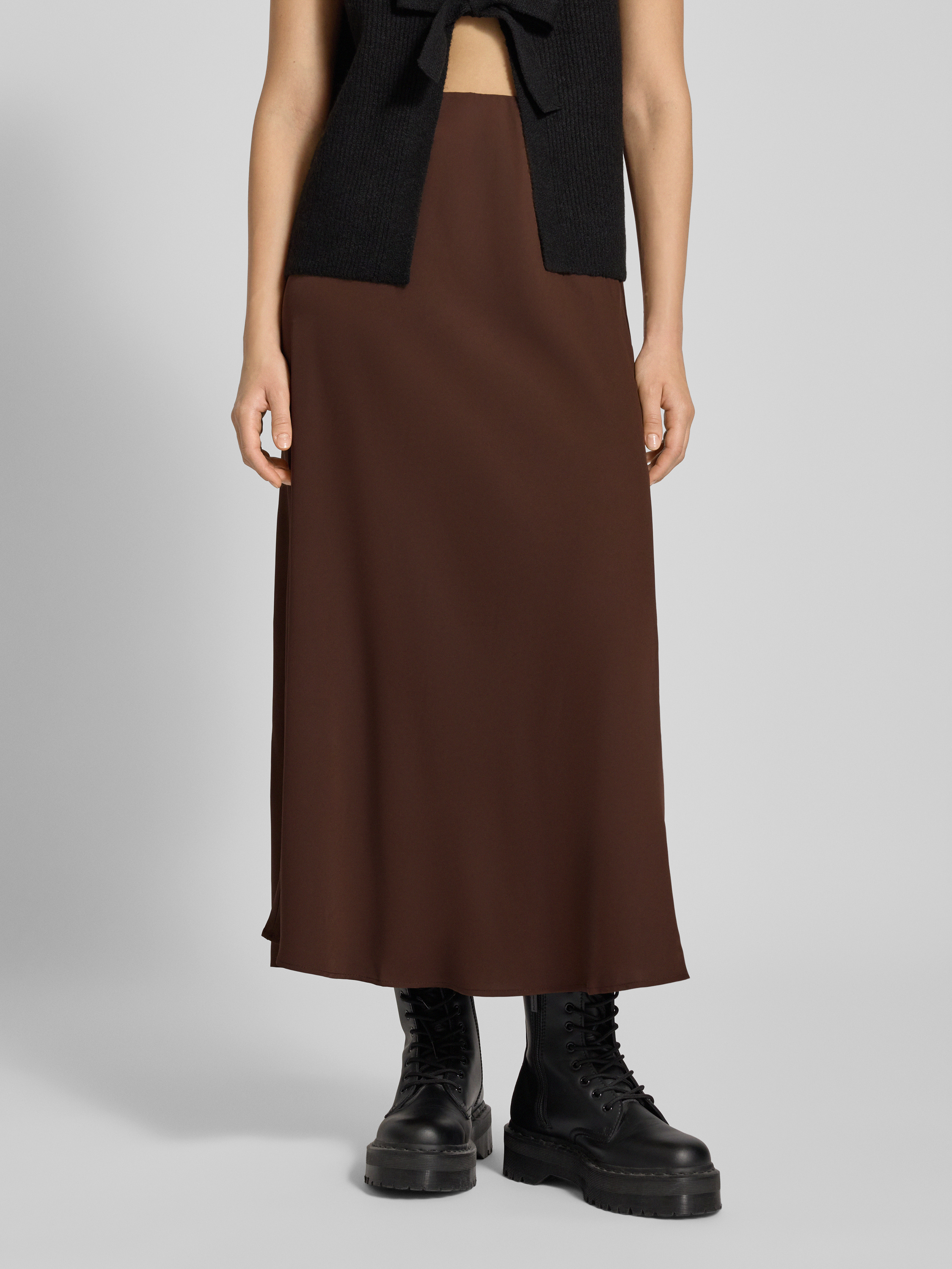 Bbonlinedress Dames vintage zomer casual A-lijn midi-rok elastische brede taille uitlopende rok met riem, Donkerblauw, XXL