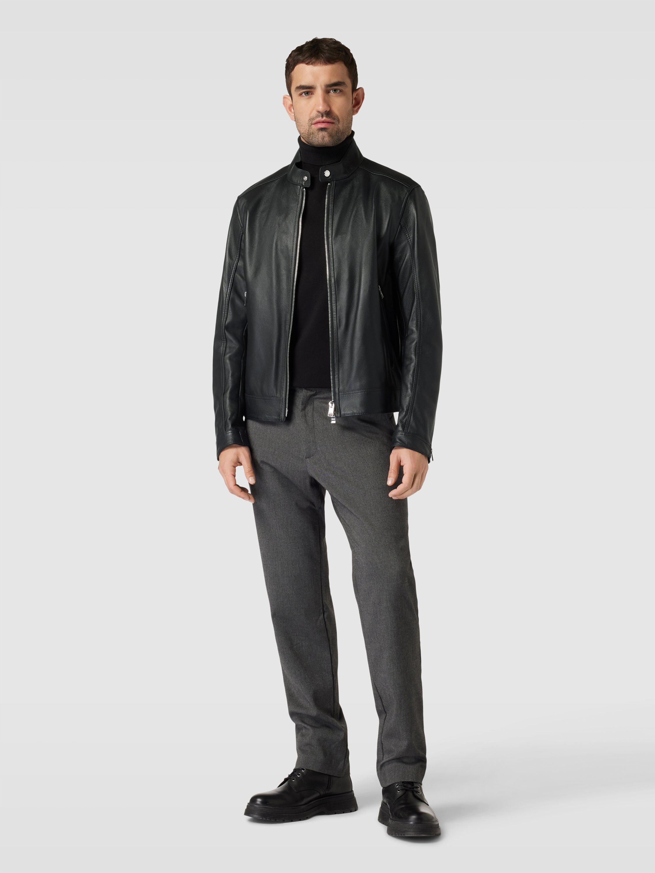 Boss Jacke Hugo Boss Lederjacke Lammnappa Regular Fit Hugo Boss