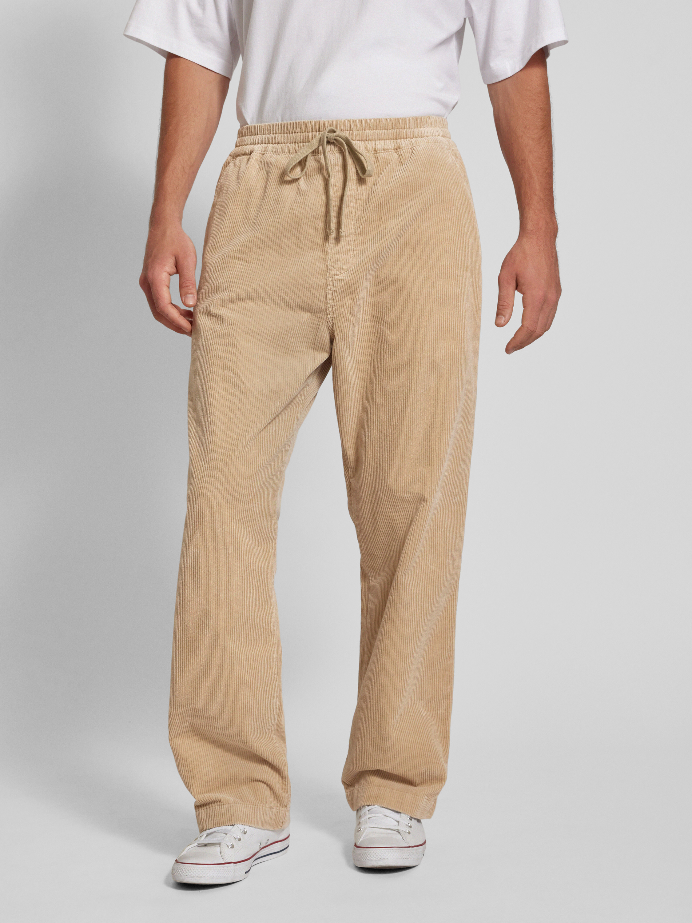 PADOLA Corduroy Broek Heren Baggy Elastische Taille Cargo Broek