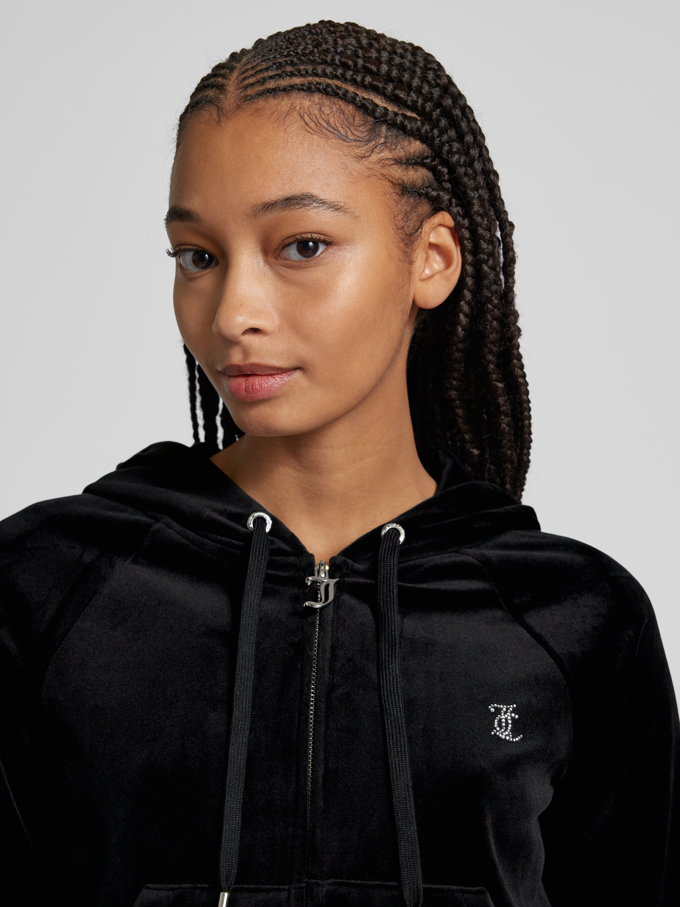juicy Juicy Couture Sweatjack met capuchon, model 'MADISON' in zwart
