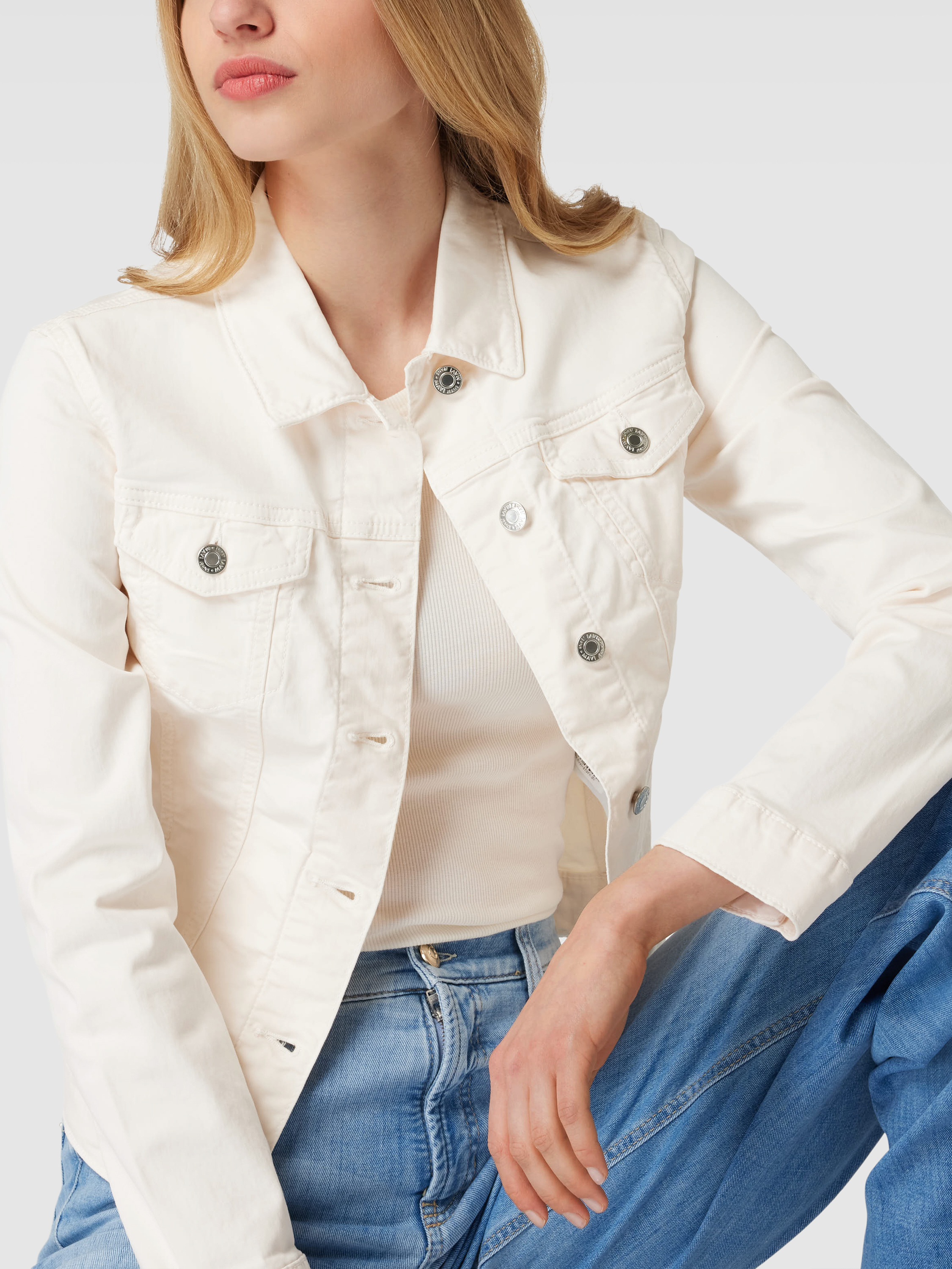 Mavi Jeans Jeansjacke mit Pattentaschen Modell 'DAISY' (weiss) online ...