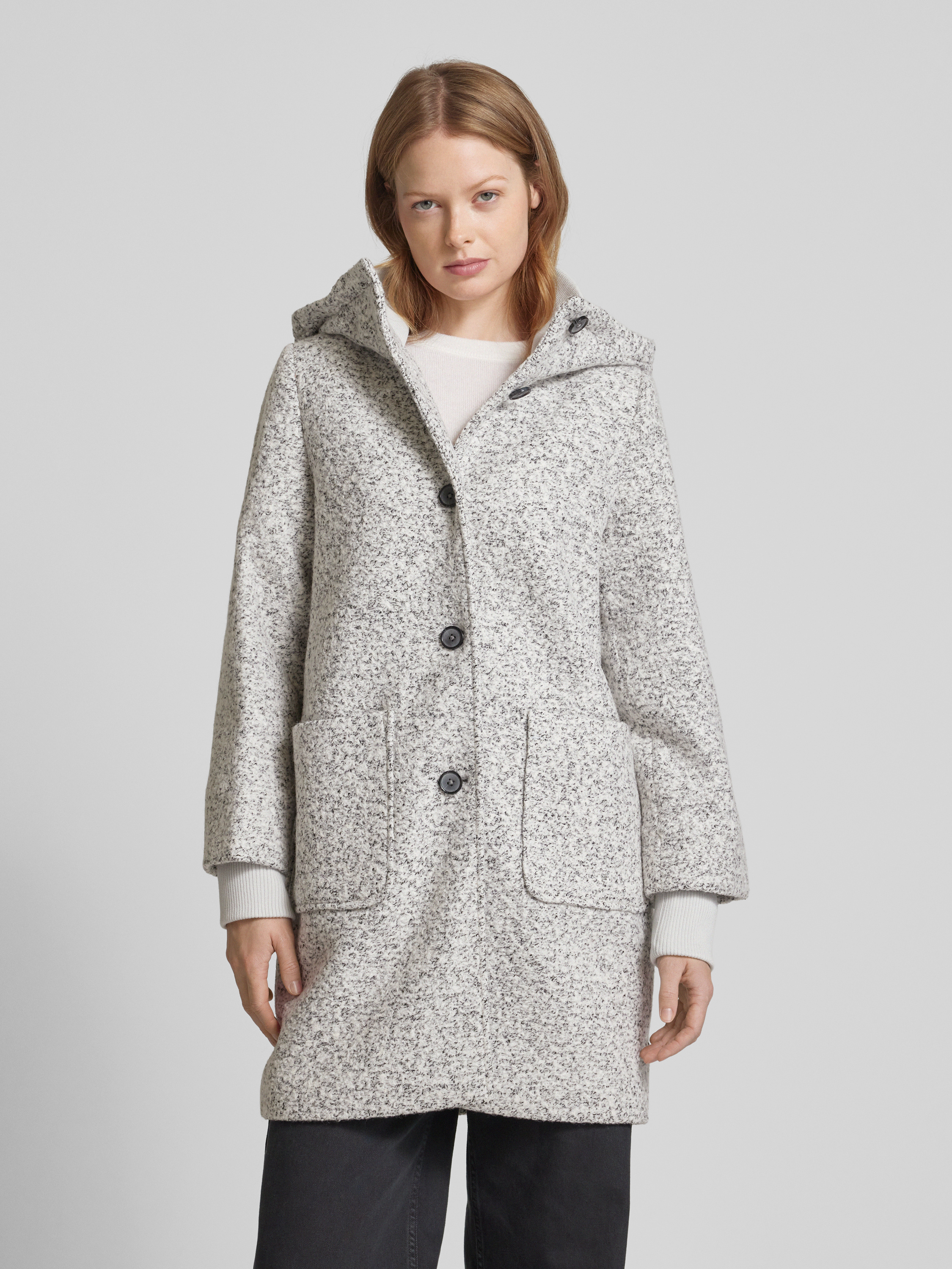 TOM TAILOR Denim Wintermantel (1-tlg), Rippbündchen