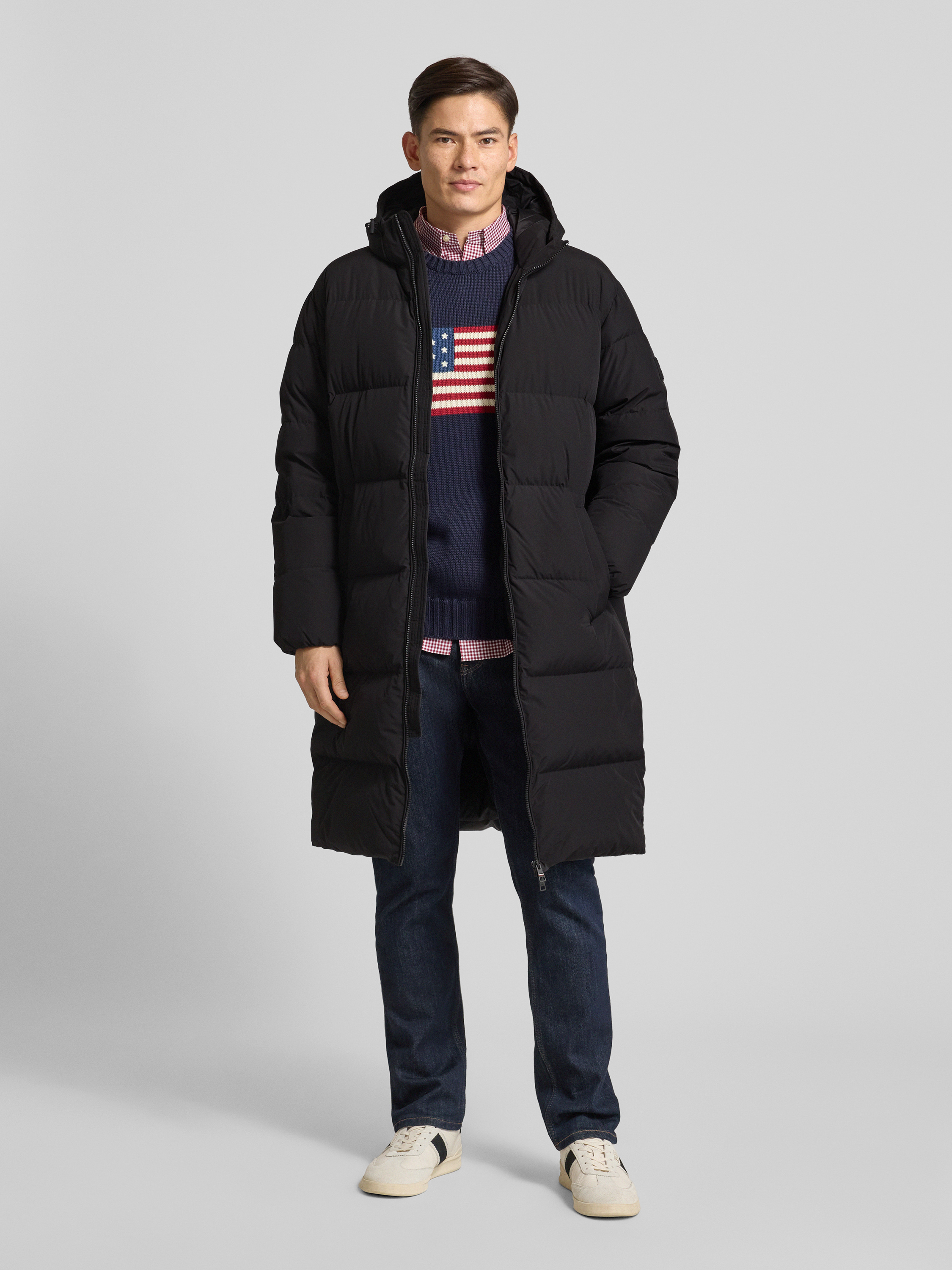 Tommy Hilfiger Regular Fit Daunenmantel mit Label Patch (black