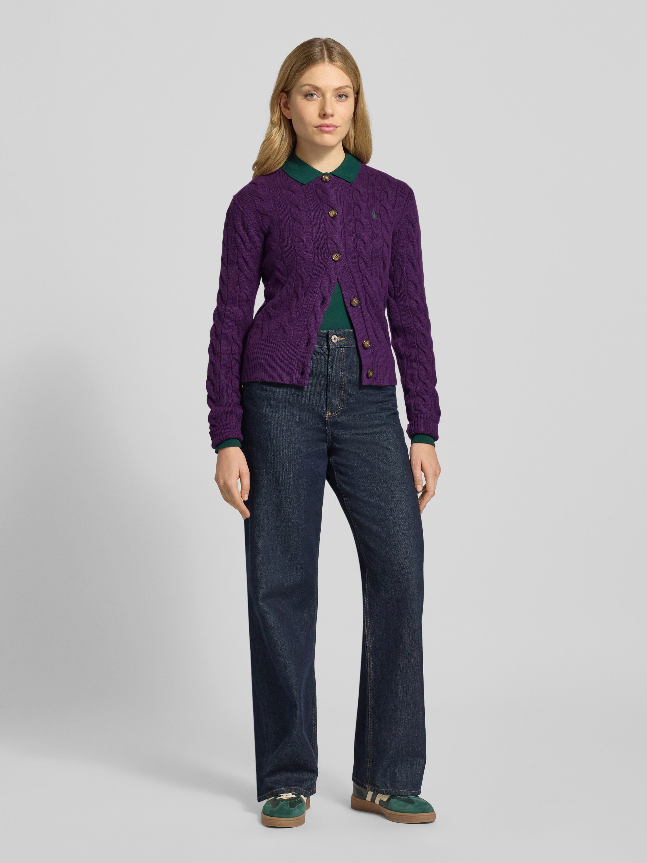 Polo Ralph Lauren Cardigan aus Wolle-Kaschmir-Mix mit Label