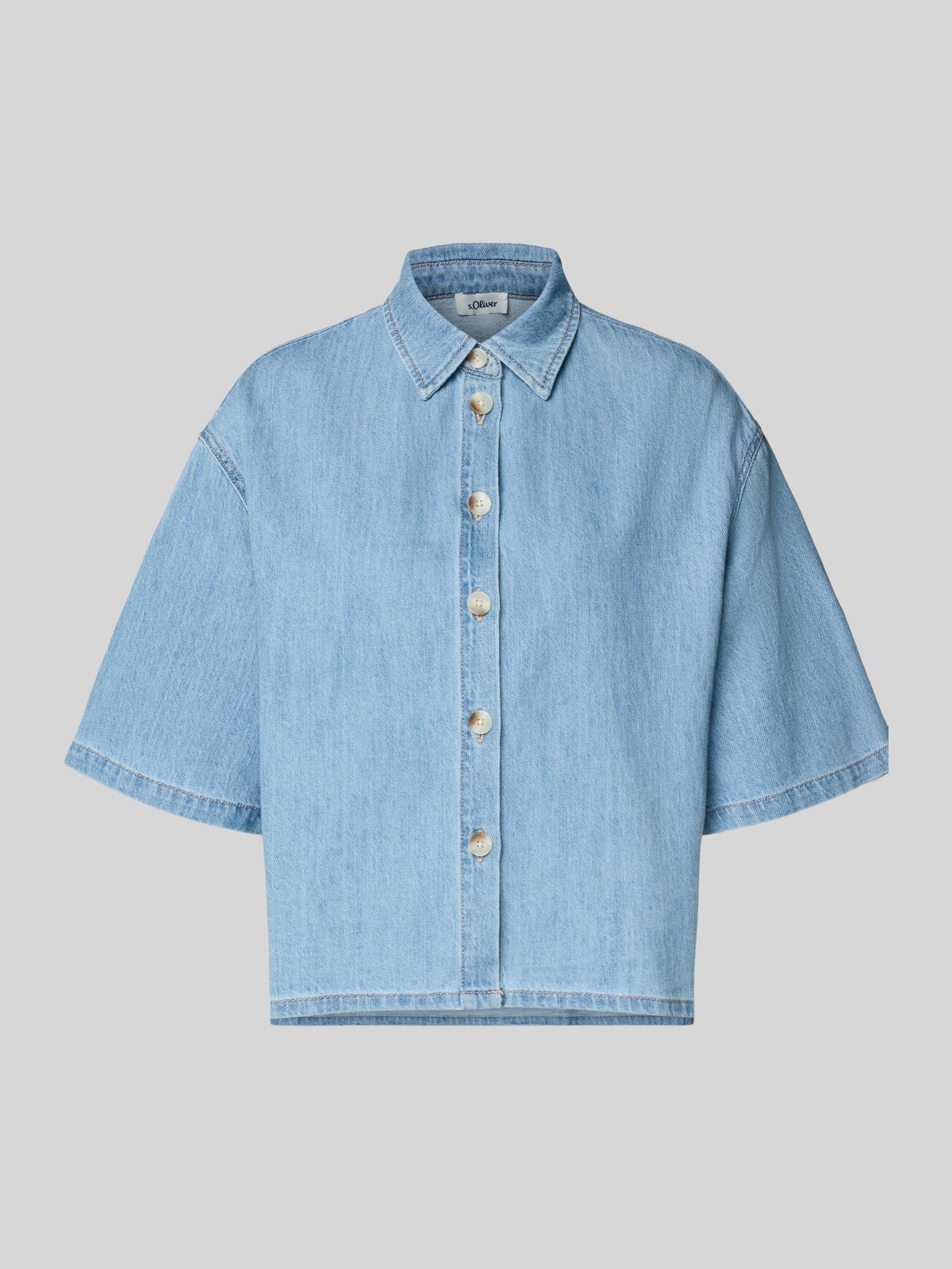 s.Oliver RED LABEL Relaxed Fit Jeansbluse aus reiner Baumwolle ...