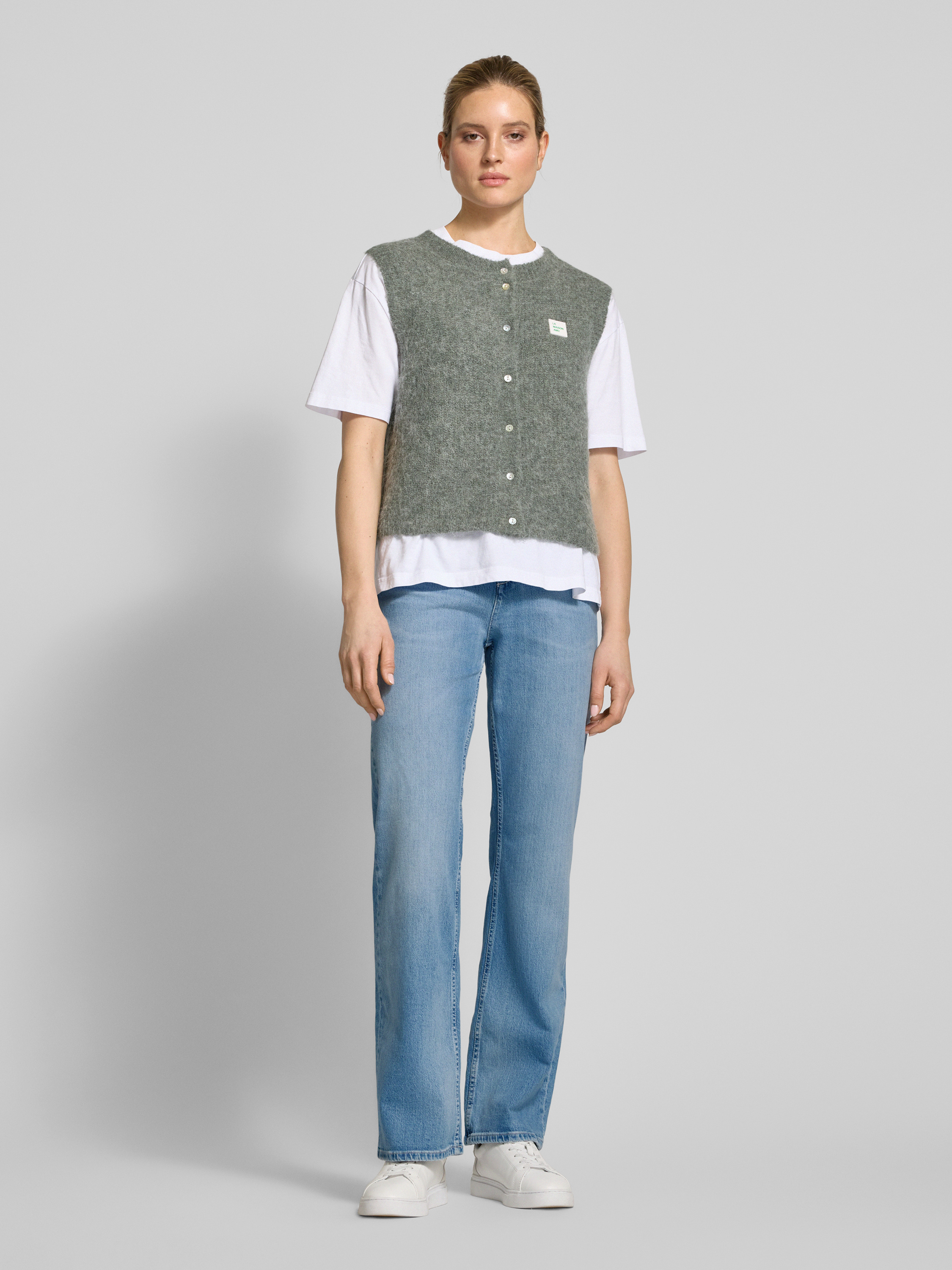 Jeans Donna Mustang Madison Wide - Modello Largo Vita Alta Con Effetto Sbiancato