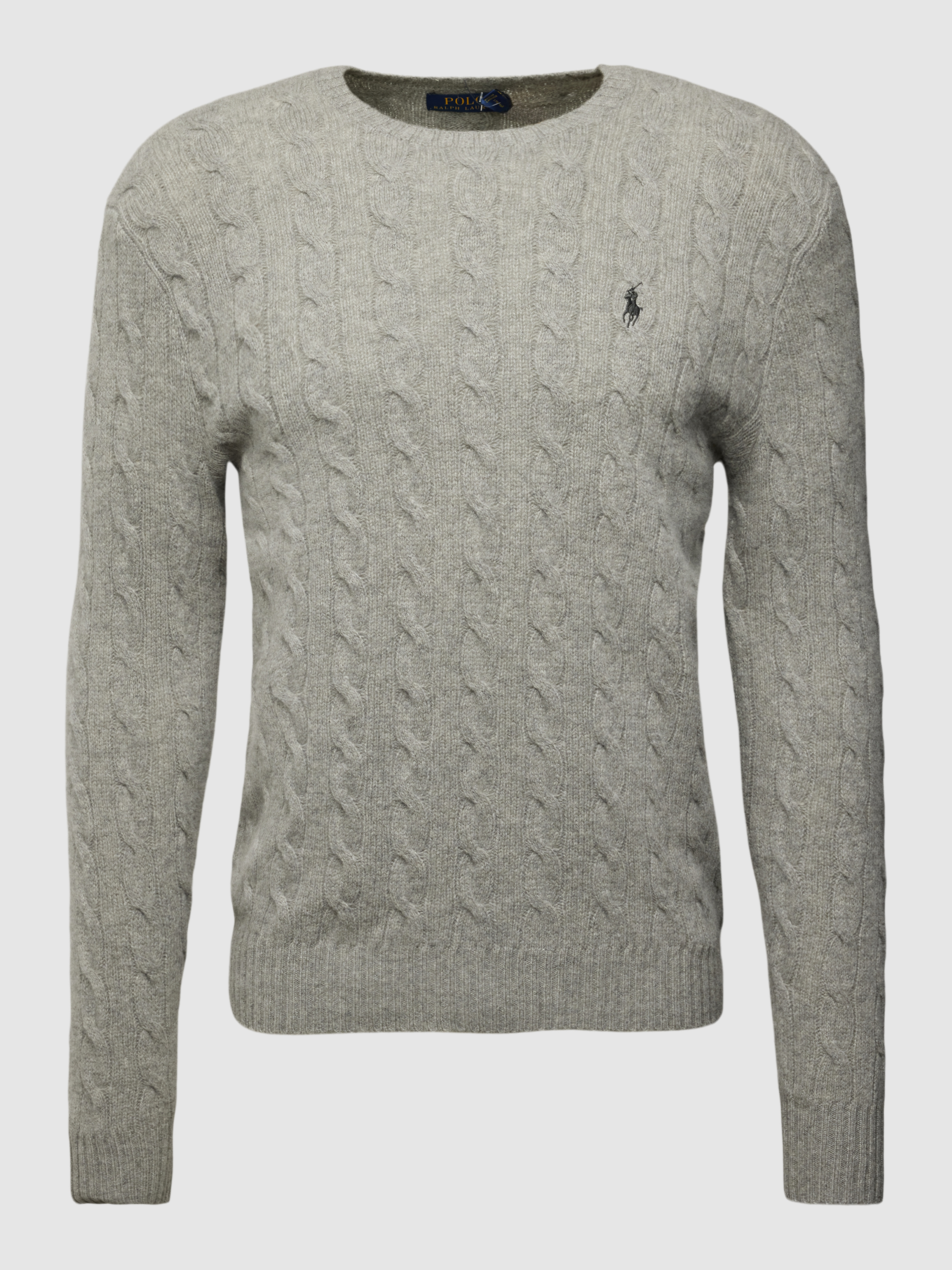 Polo Ralph Lauren Strickpullover mit Zopfmuster (dunkelgrau
