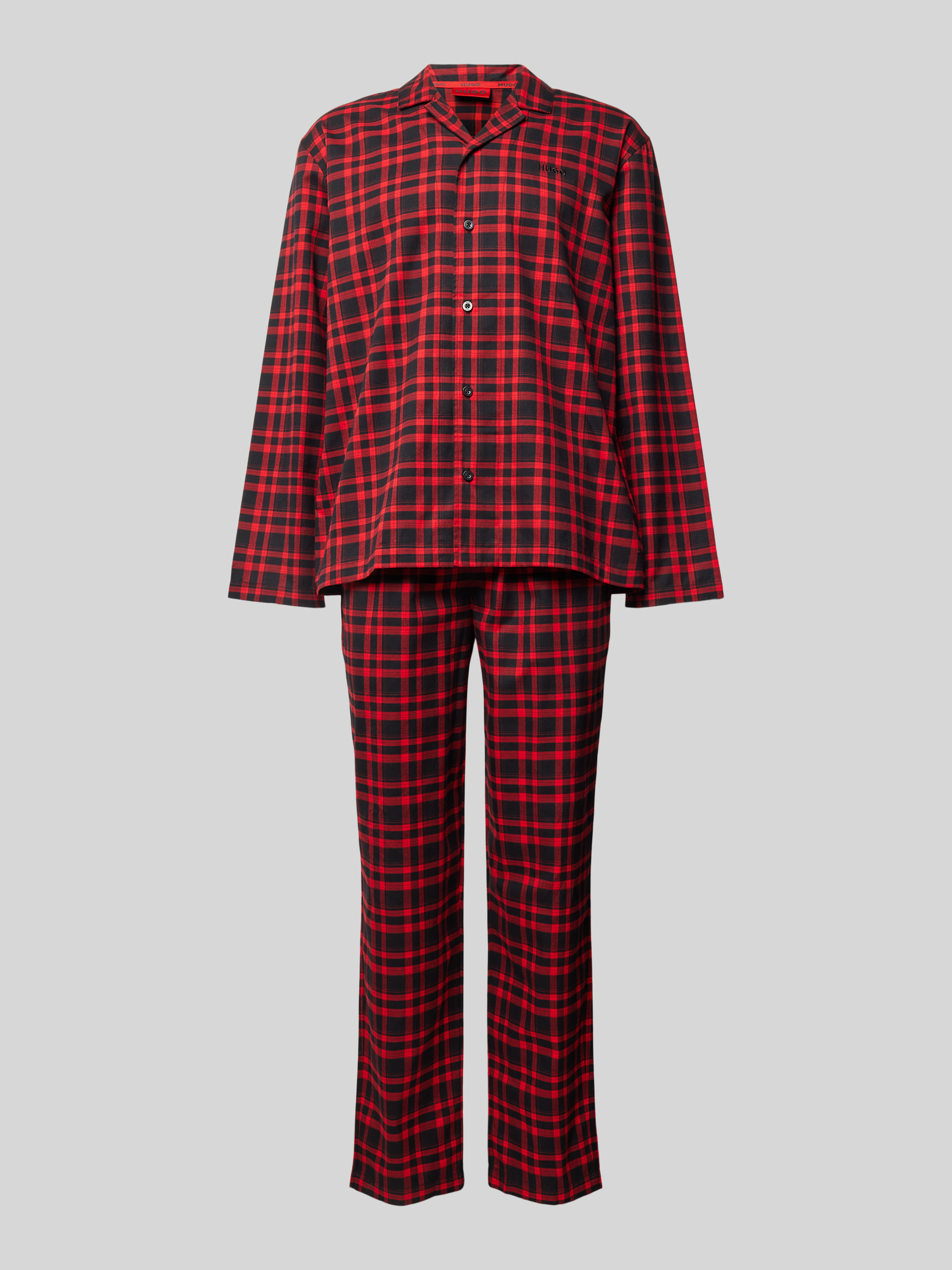 Pyjama Lable HUGO Pyjama mit Label-Details Modell 'Flannel' (rot) online kaufen