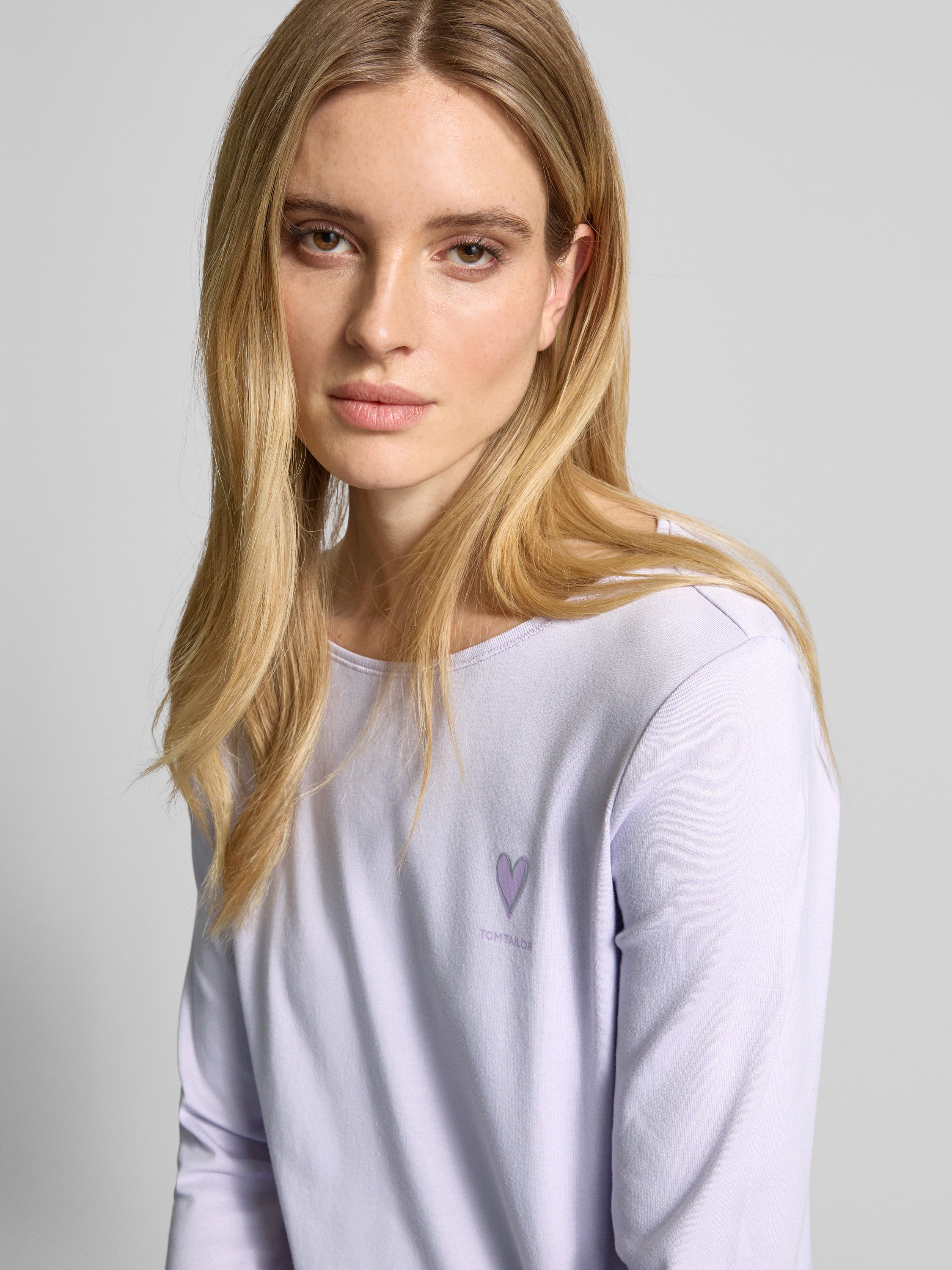 TOM TAILOR Damen T-Shirt Aus Bio-Baumwolle – Mit Herz-Print, Regular Fit