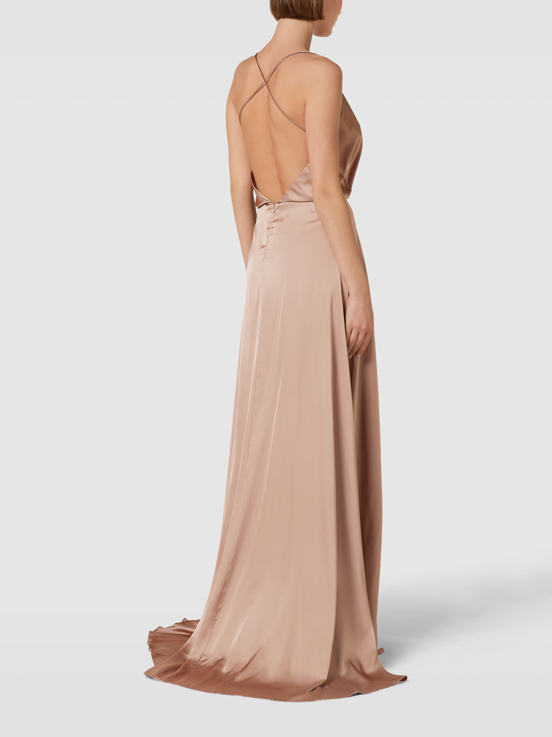 unique Abendkleid mit Spaghettiträgern (taupe) online kaufen