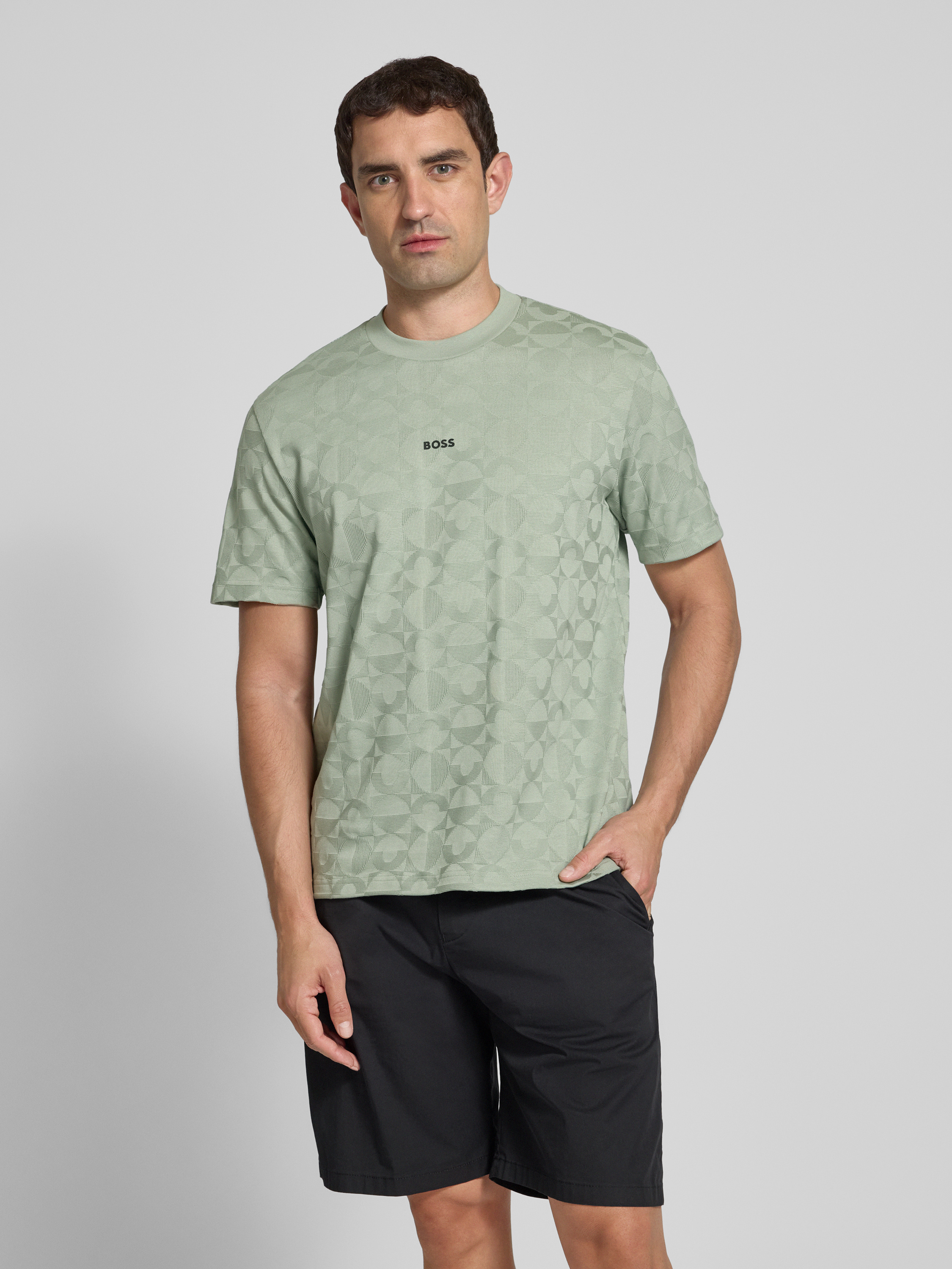 Kup online BOSS Green T-shirt z nadrukiem z logo (miętowy)