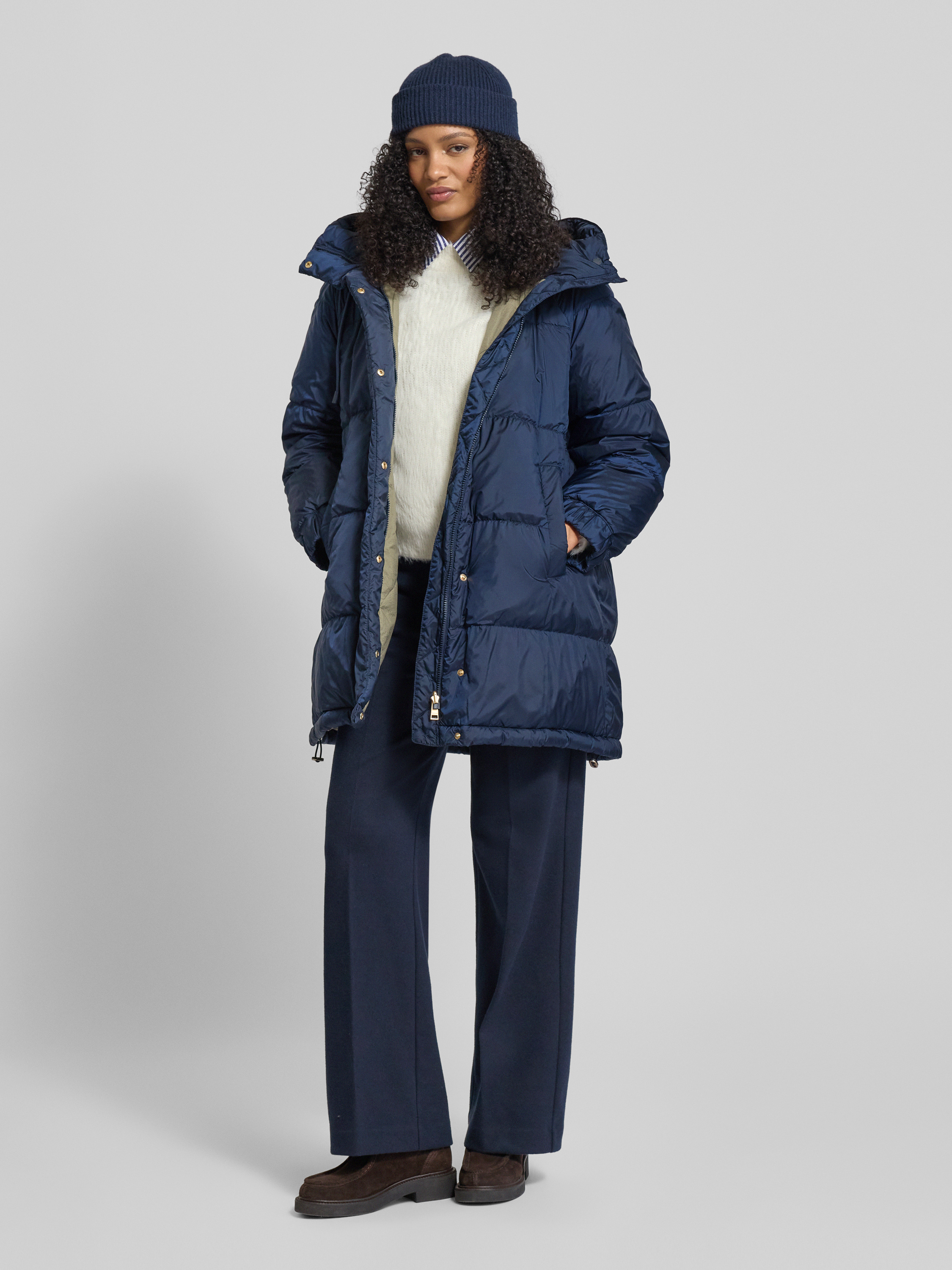 Weekend Max Mara Regular fit gewatteerde lange jas met capuchon
