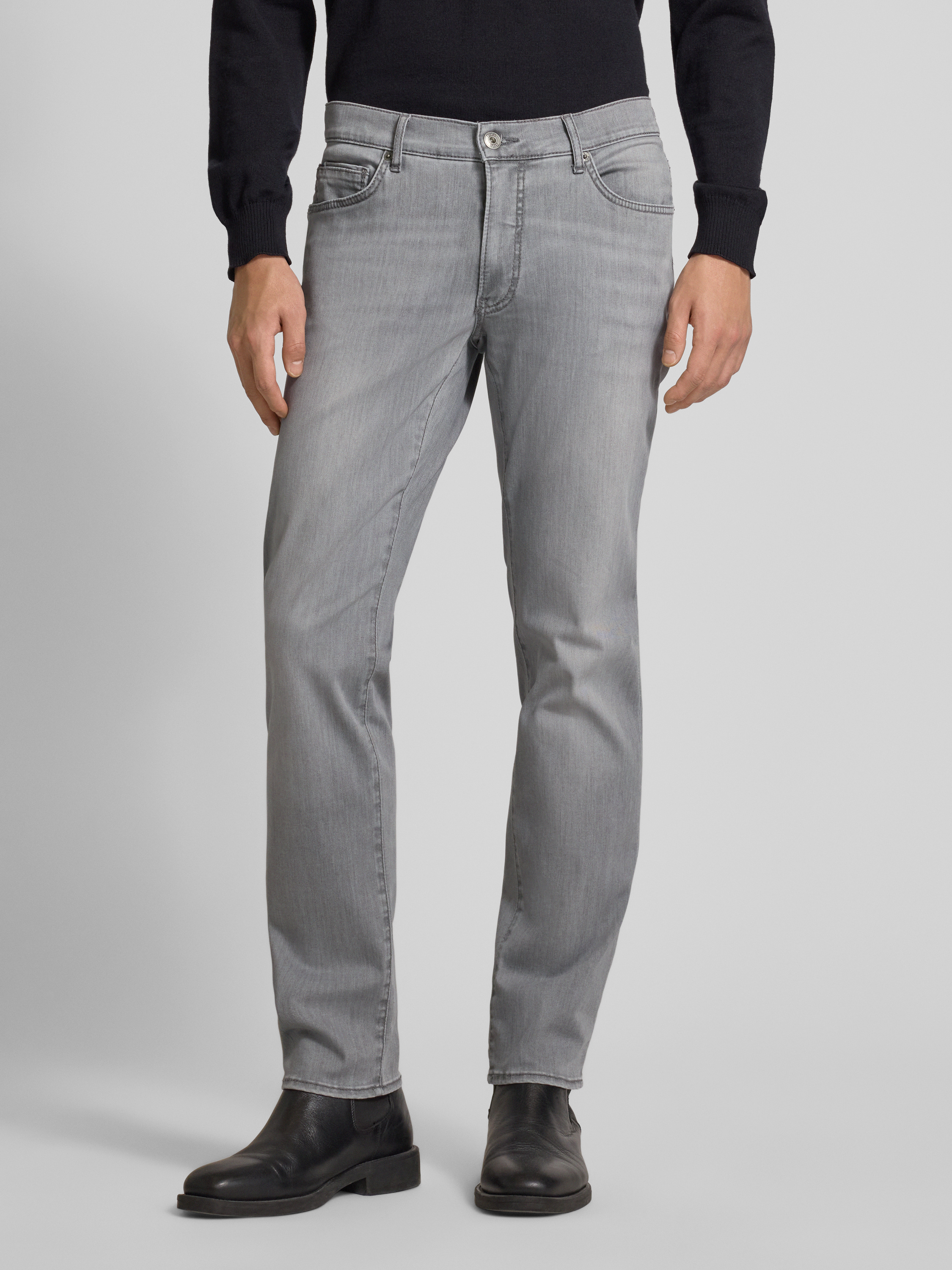 Brax Slim fit jeans met 5-pocketmodel model 'Chuck' in lichtgrijs online kopen | P&C