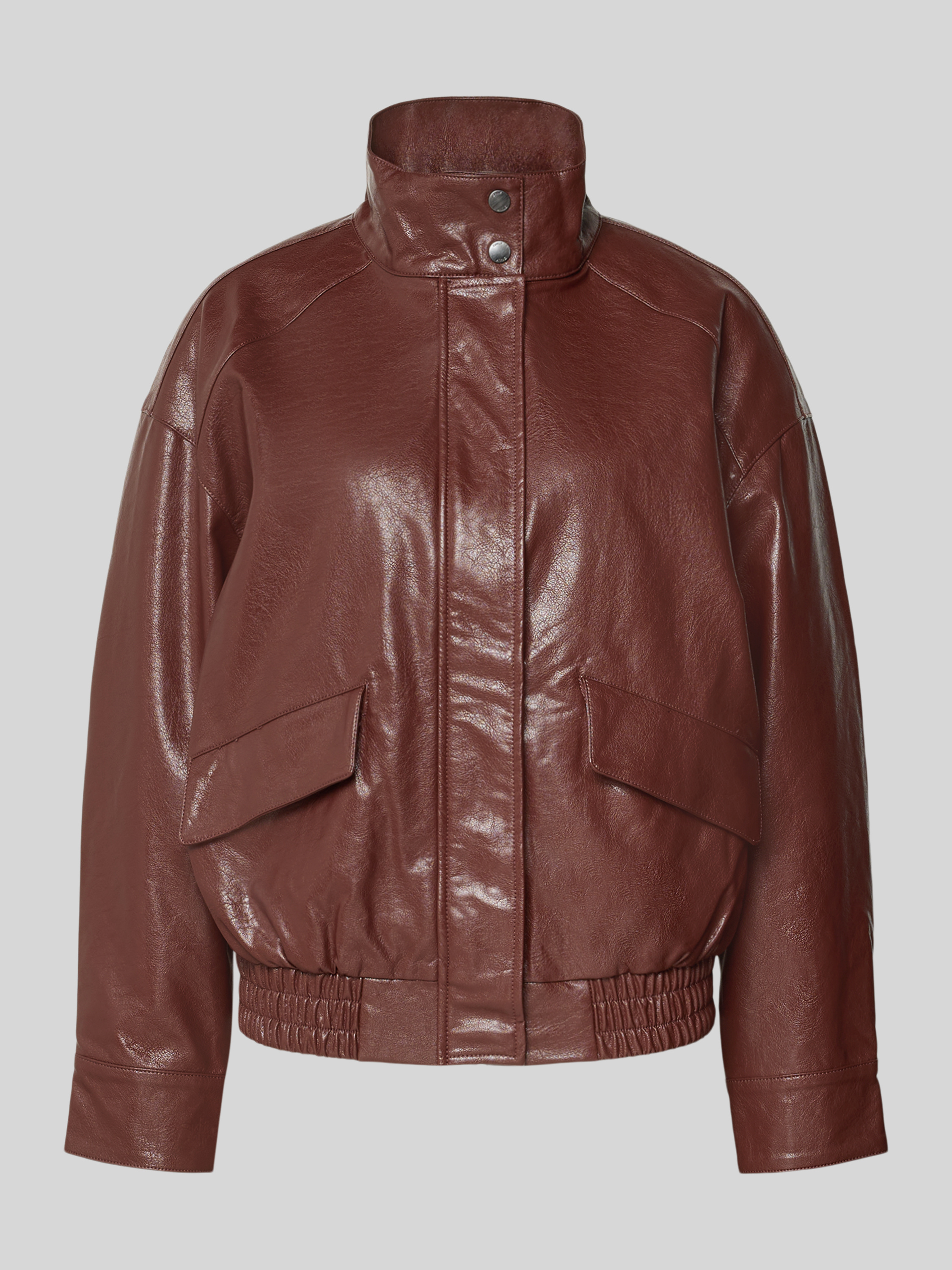 Only Regular Fit Jacke in Lederoptik aus Viskose-Mix Modell 'JULIA