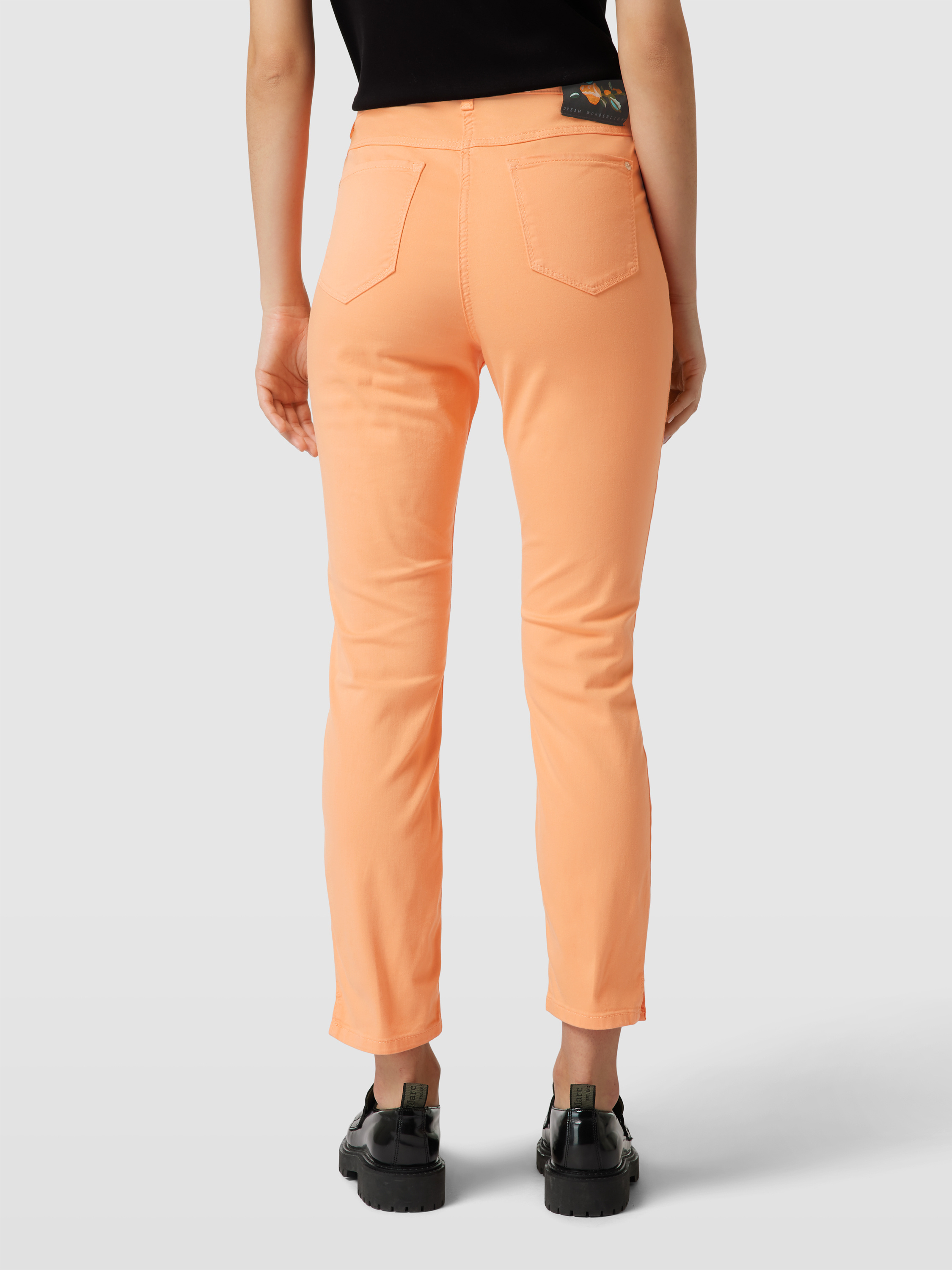 Mac Damen Jeans Dream Summer Slim Fit – Verkürzte Hose In Papaya Orange | Größe 38/26 | Baumwoll-Mix Mit Elasthan