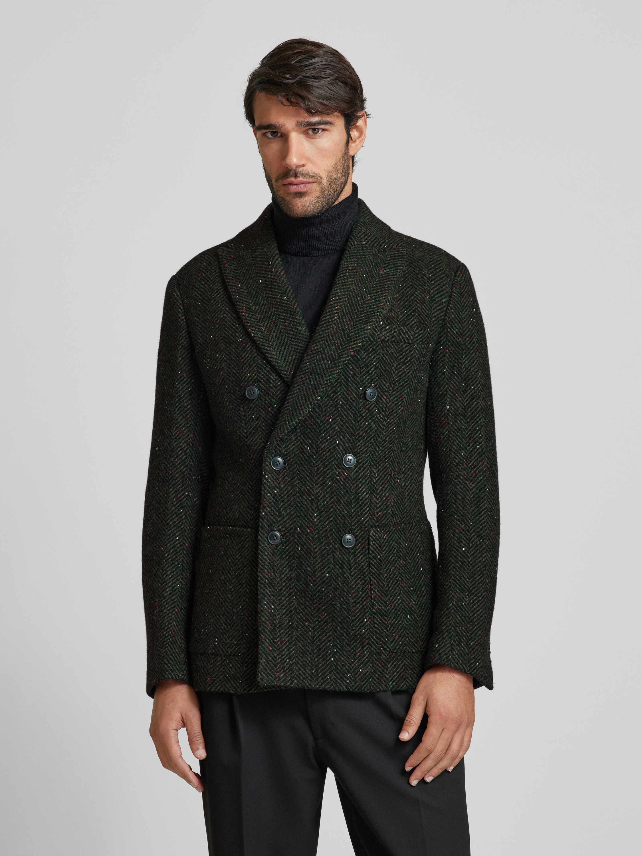 Sliktaa Heren gebreid met revers met dubbele rij knopen, slim fit, lange mouwen, zacht en comfortabel, Grijs, XL