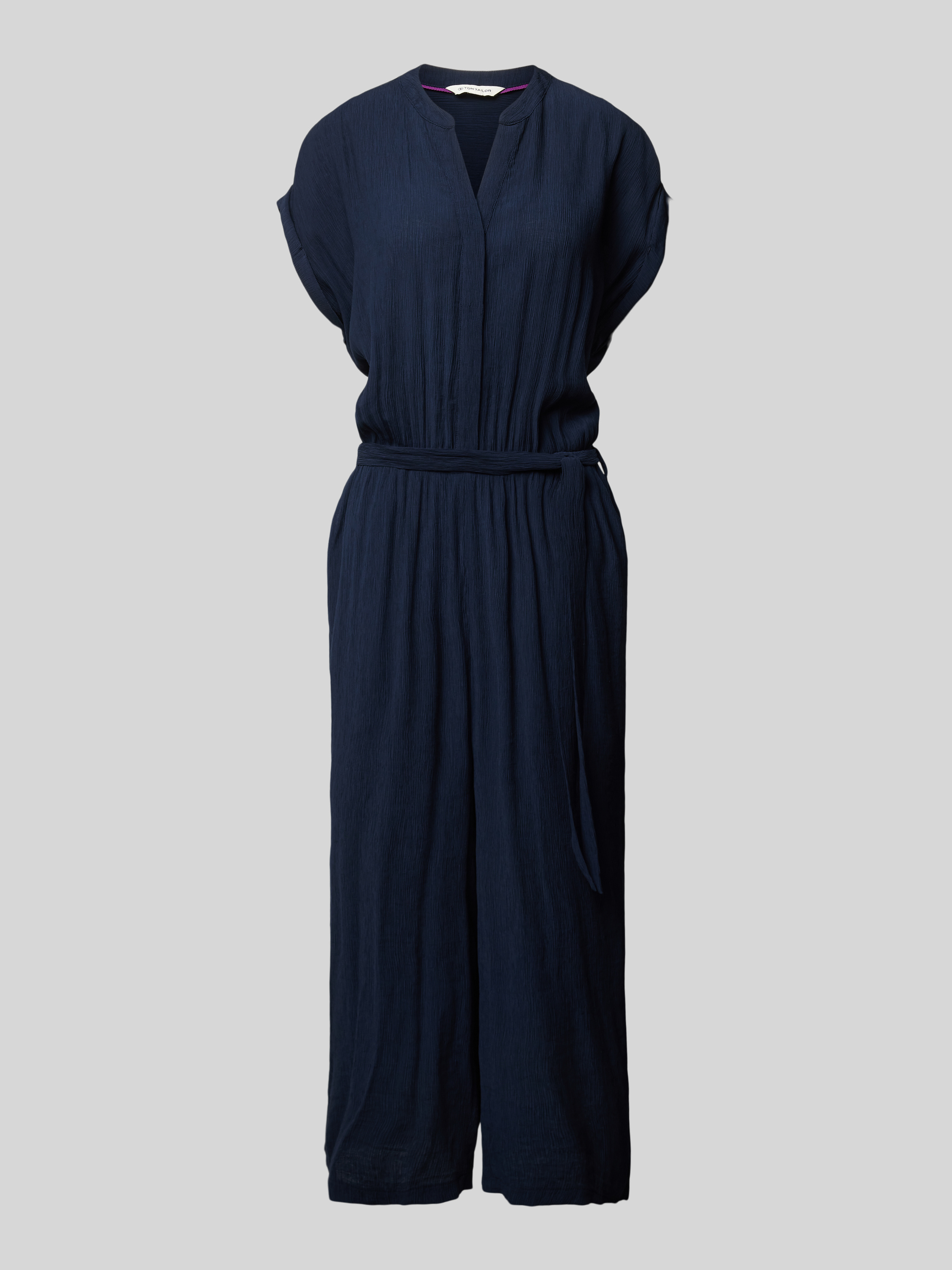 TOM TAILOR Damen Jumpsuit Mit Bindegürtel – Regular Fit, Aus Weicher Viskose, Nachhaltige BE PART Kollektion