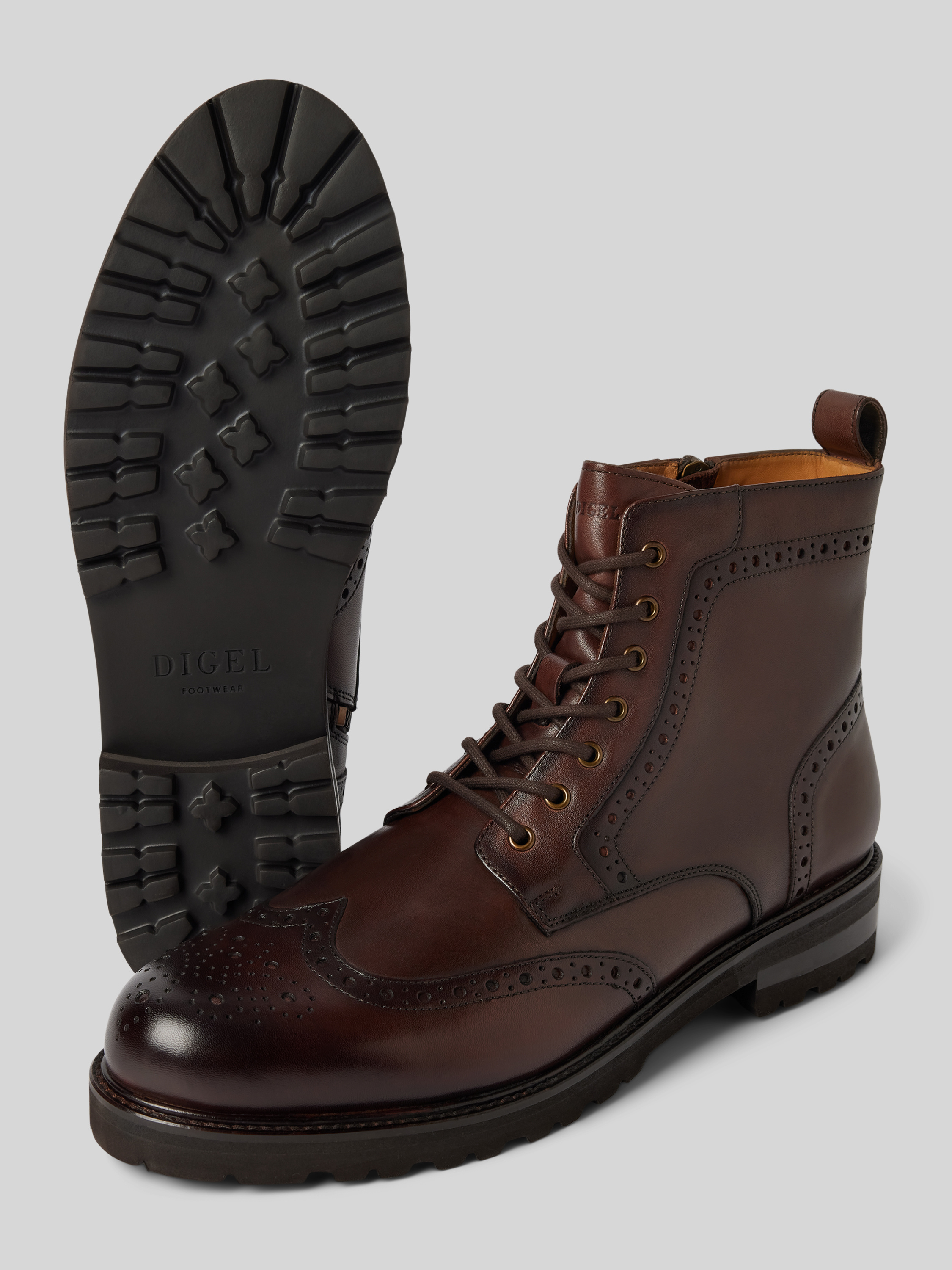 DIGEL Schnürboots aus echtem Leder Modell 'Spencer' (mittelbraun ...