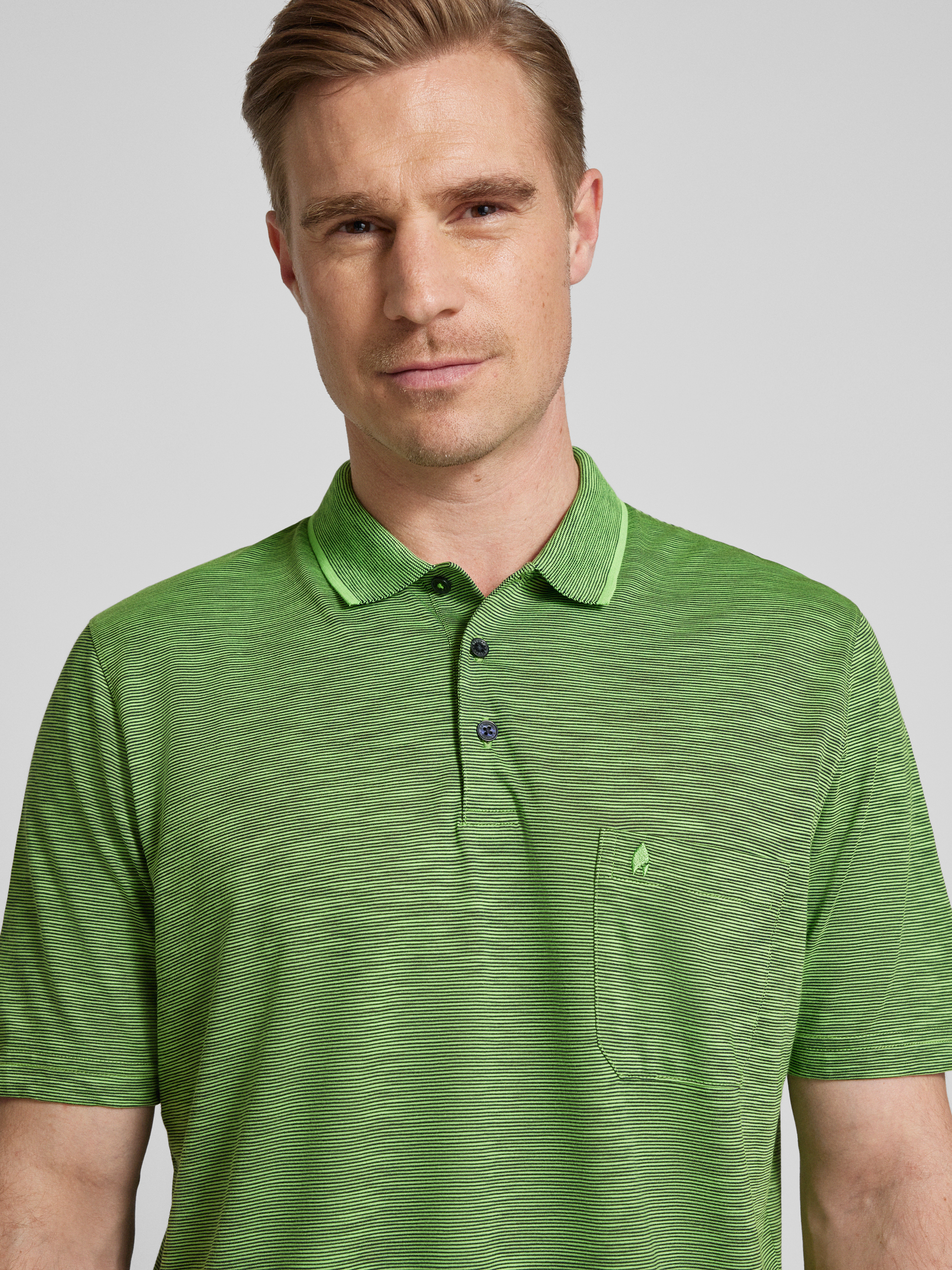 D Ragman RAGMAN Poloshirt mit Streifenmuster und Brusttasche (gruen) online kaufen