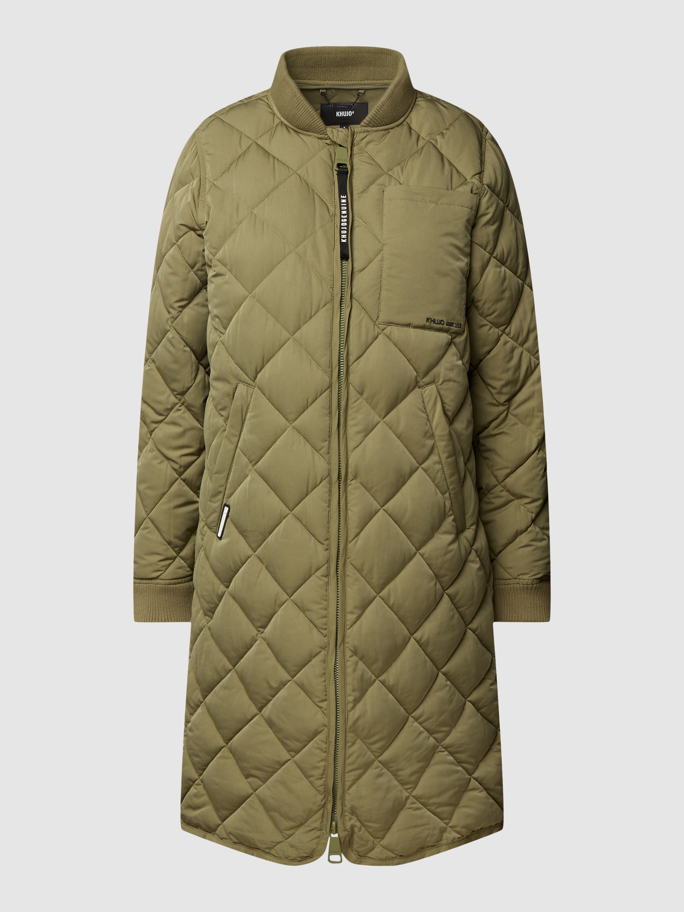 khujo Gewatteerde lange jas met labeldetails, model 'THE ARIBAY' in