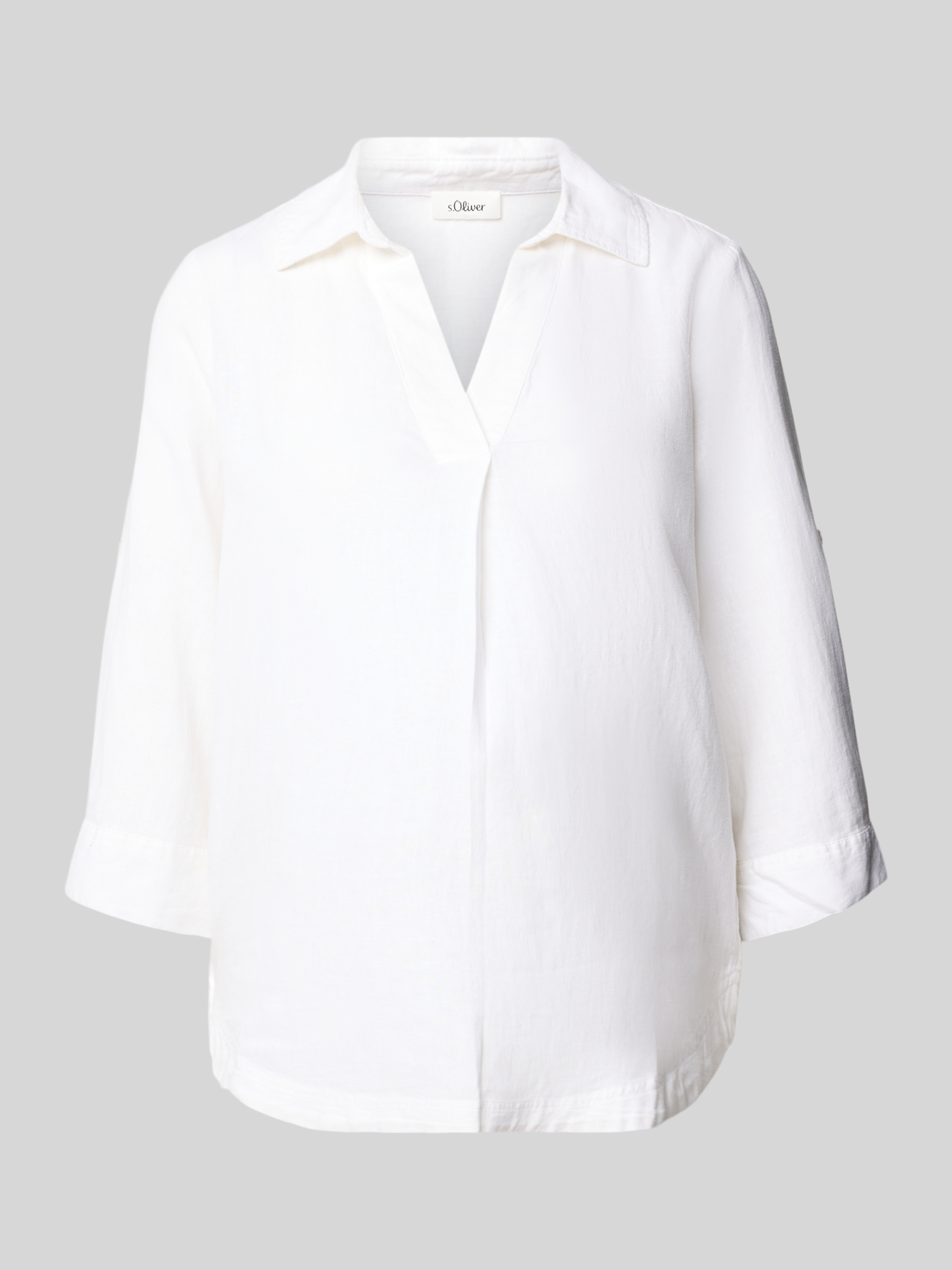 s.Oliver RED LABEL relaxed fit overhemdblouse van mix van linnen en ...