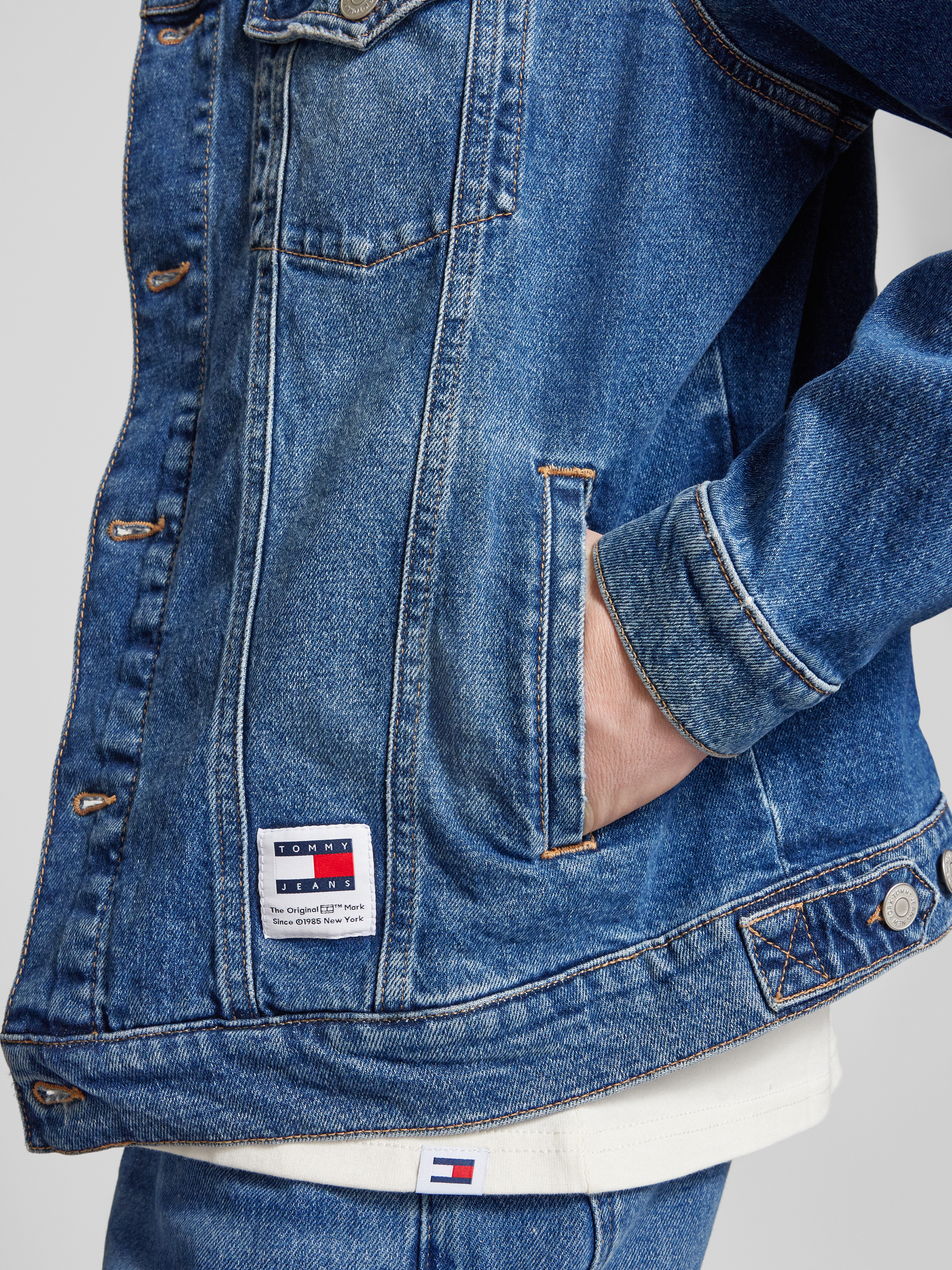 Jeansjacke Kombinieren Hoodie Hellblaue Jeansjacke Tommy Jeans