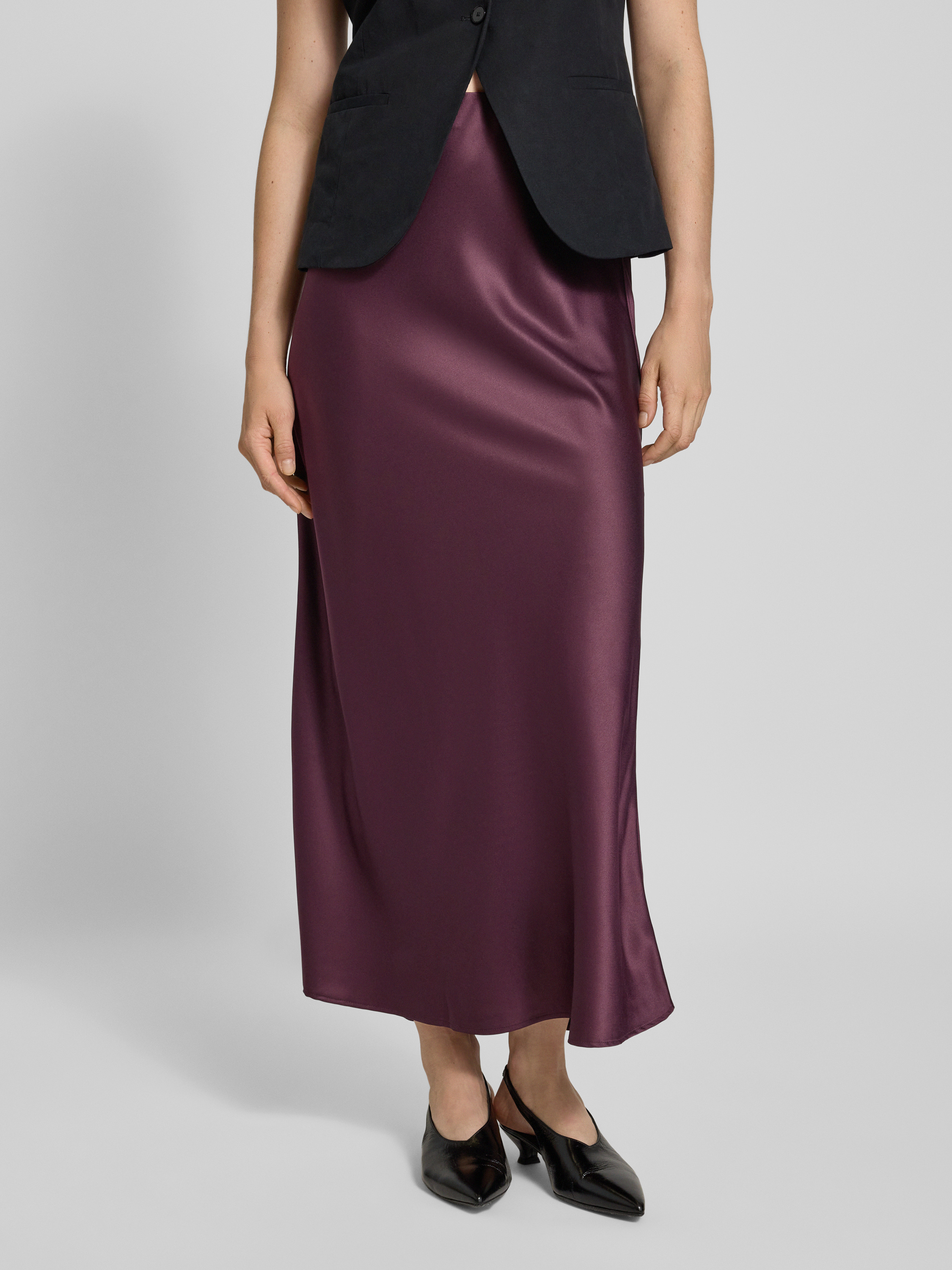 Dames Elegante Verdikte Suède Midirok Elastische Taille A-lijn Flare Splitsing Lange Rok(M, Legergroen