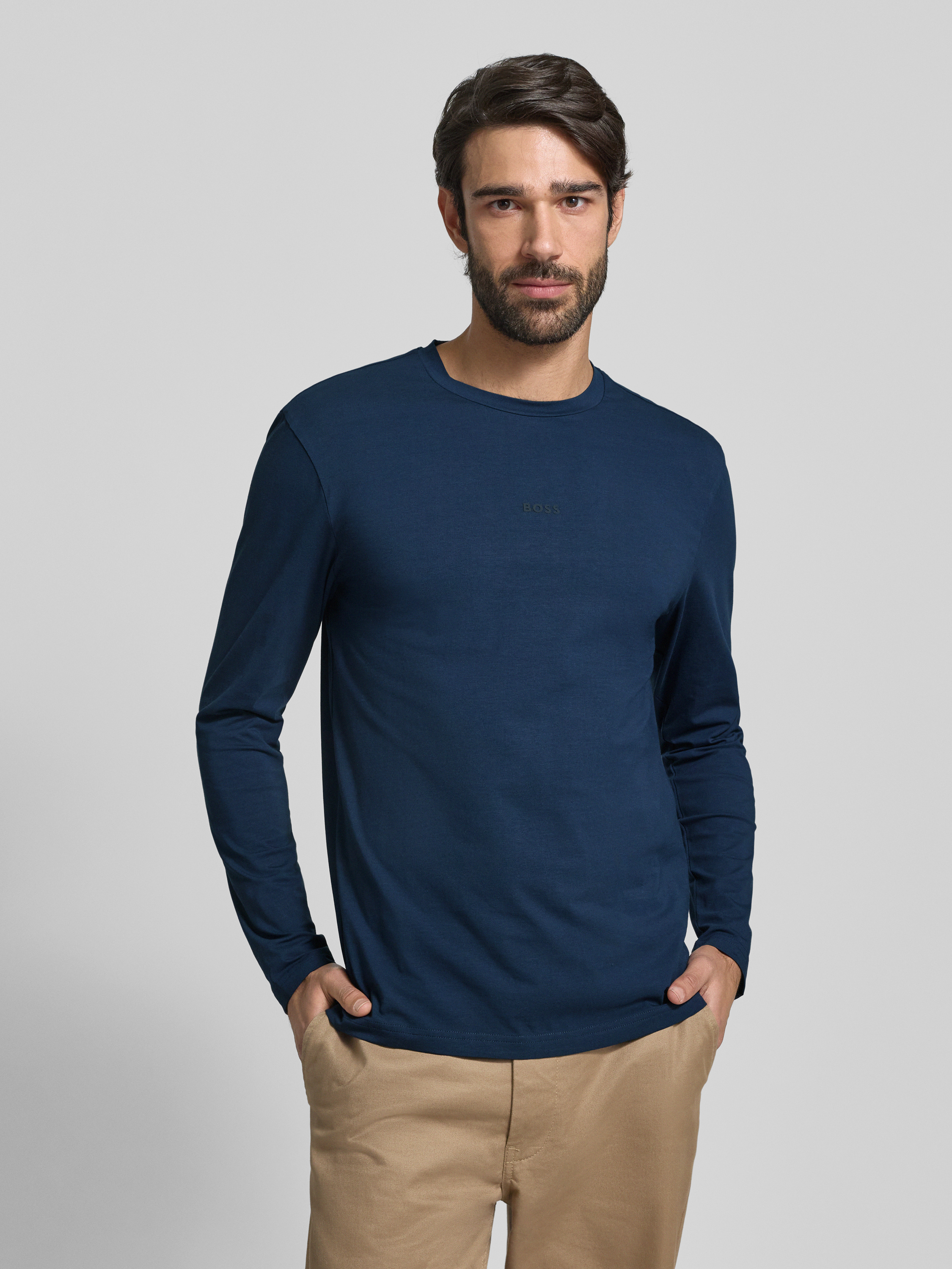 Herenshirt met lange mouwen, katoenmix, button-down, casual Herenshirt met lange mouwen, katoenmix, button-down, casual