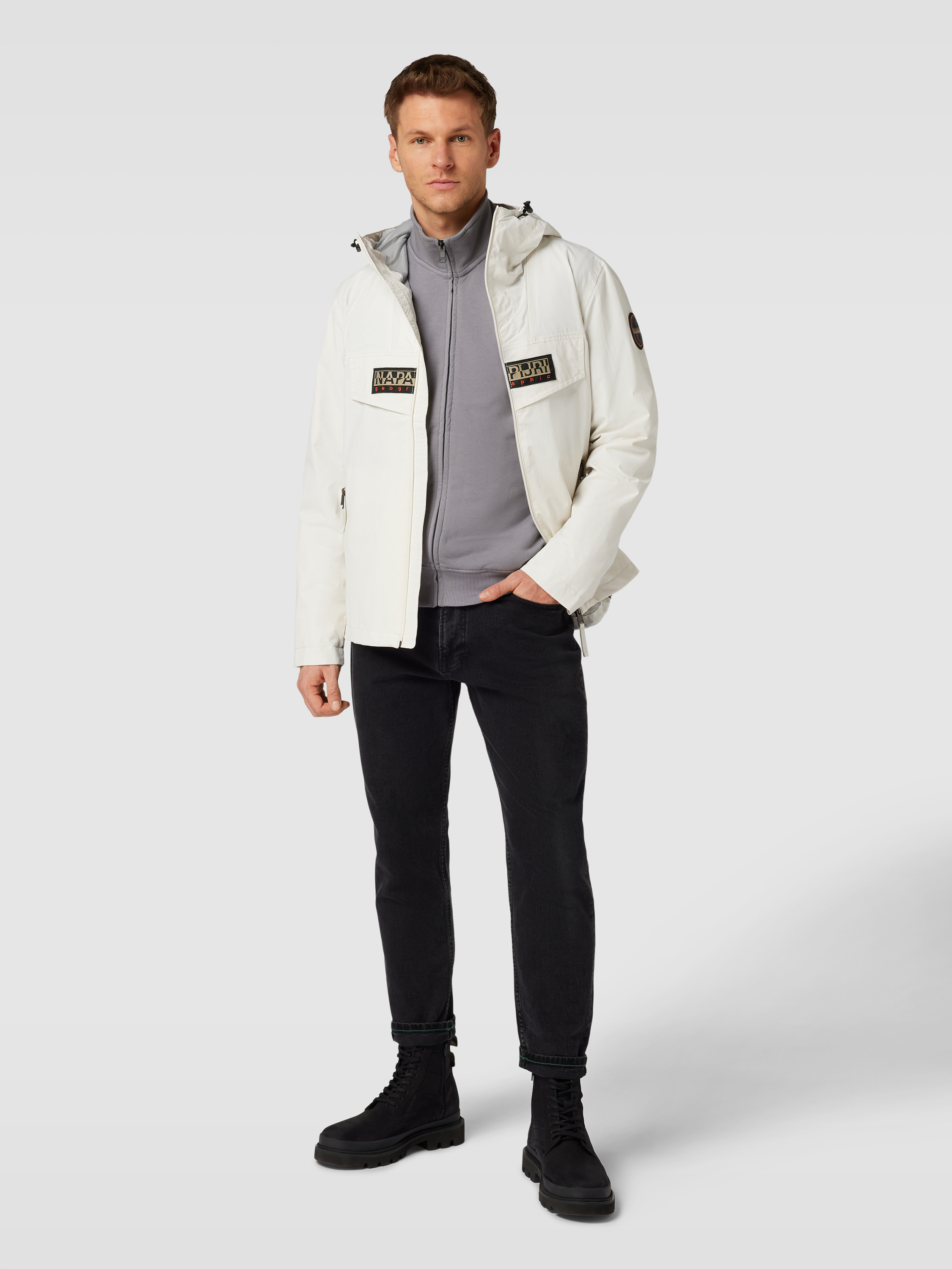 Napapijri Sweatjacke mit Logo-Detail Modell 'BALIS' (stein) online