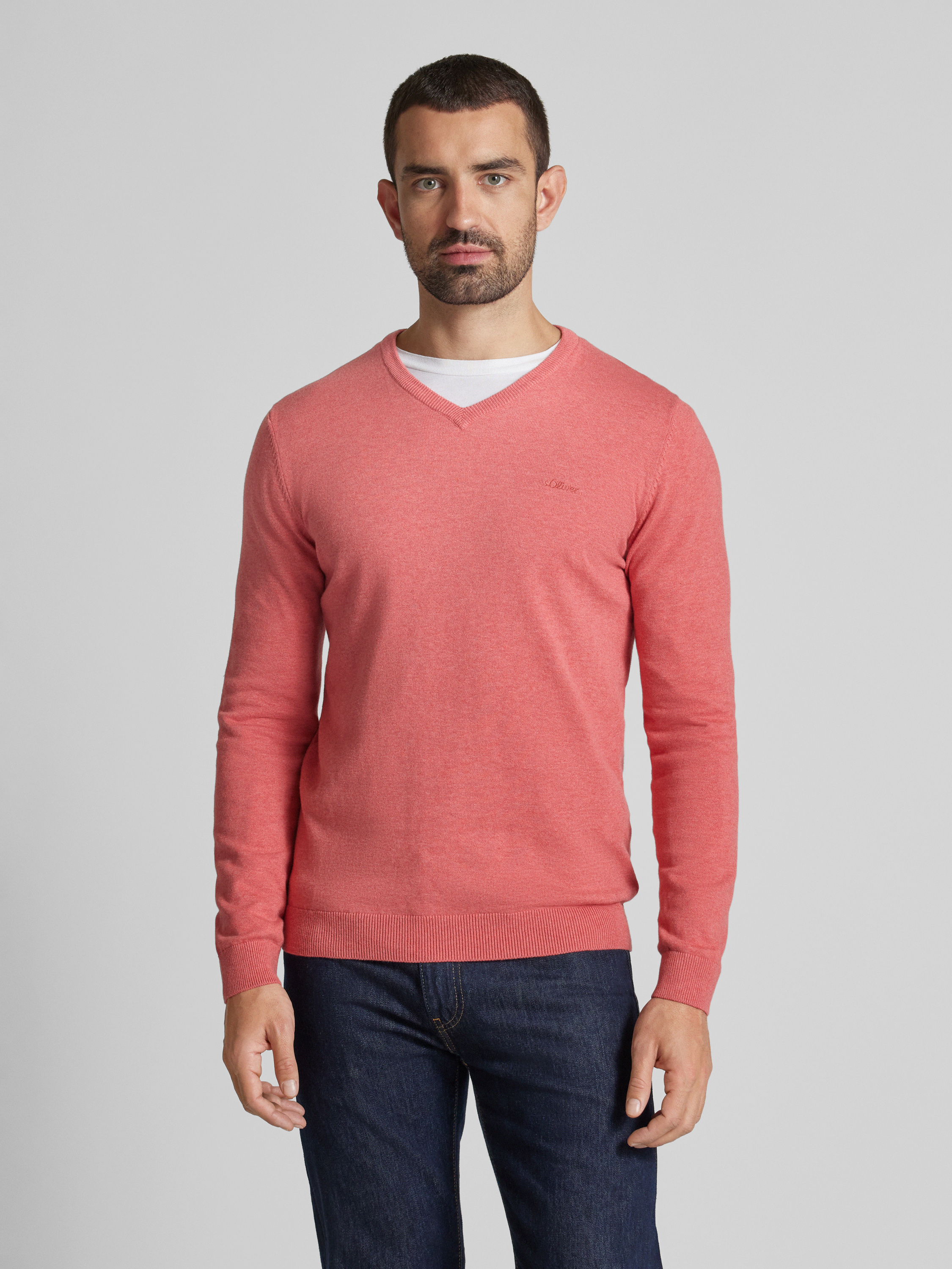 Tom Tailor Strickpullover Hellrot TOM TAILOR Strickpullover Smooth