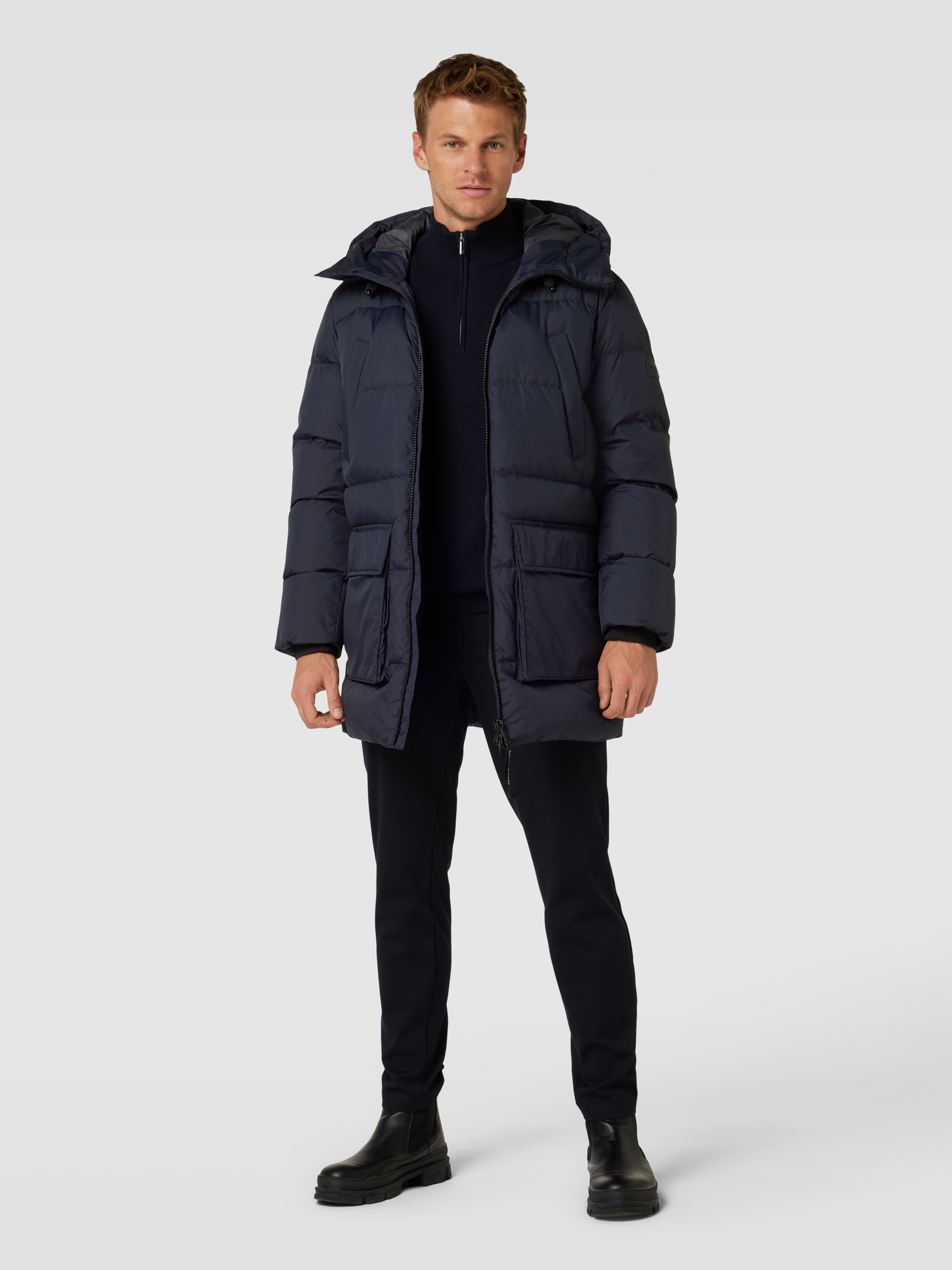 Marc O'Polo Daunenjacke mit Kapuze (dunkelblau) online kaufen