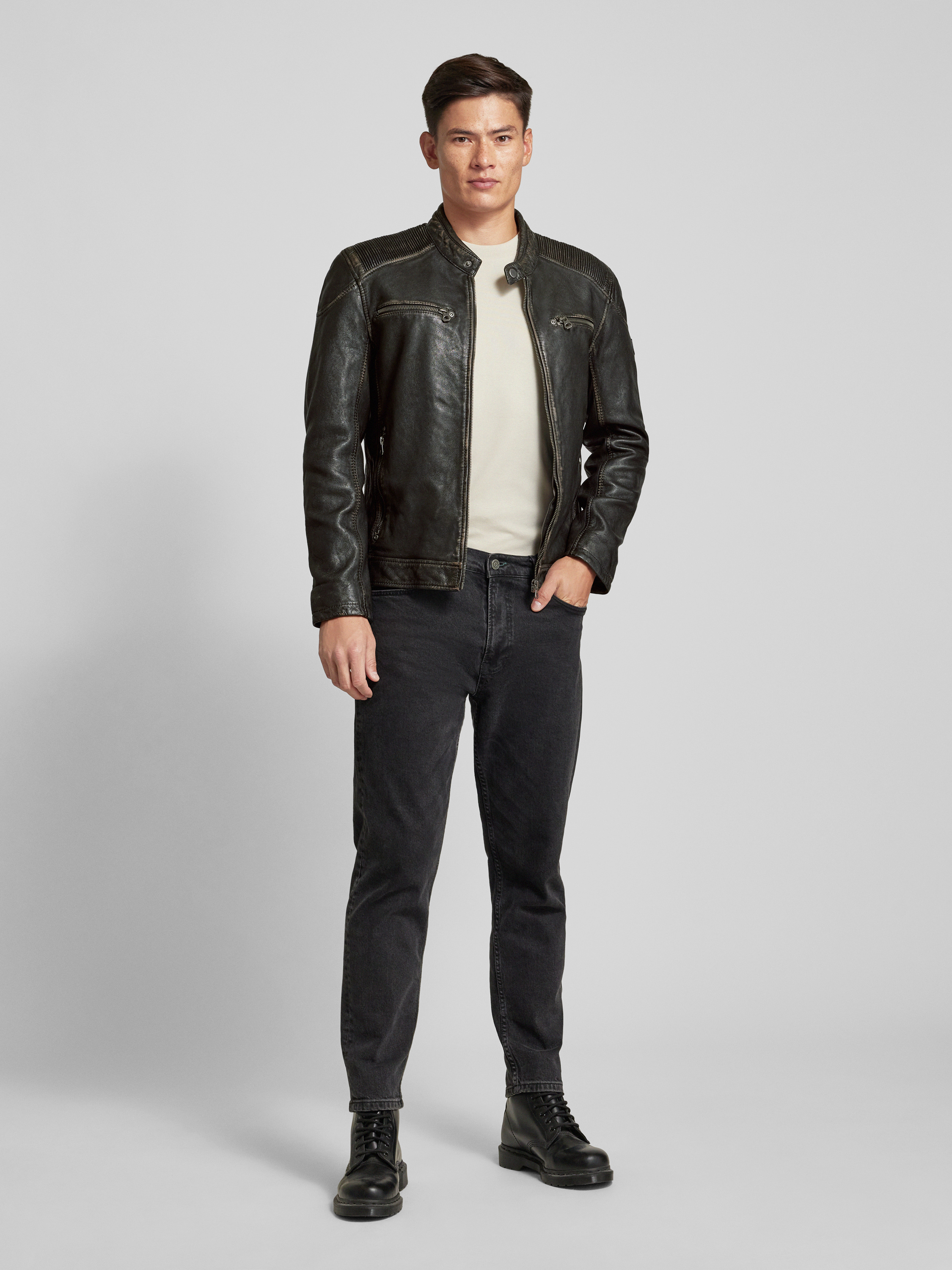 Gipsy Lederjacke mit Reißverschlusstaschen Modell 'DERRAN