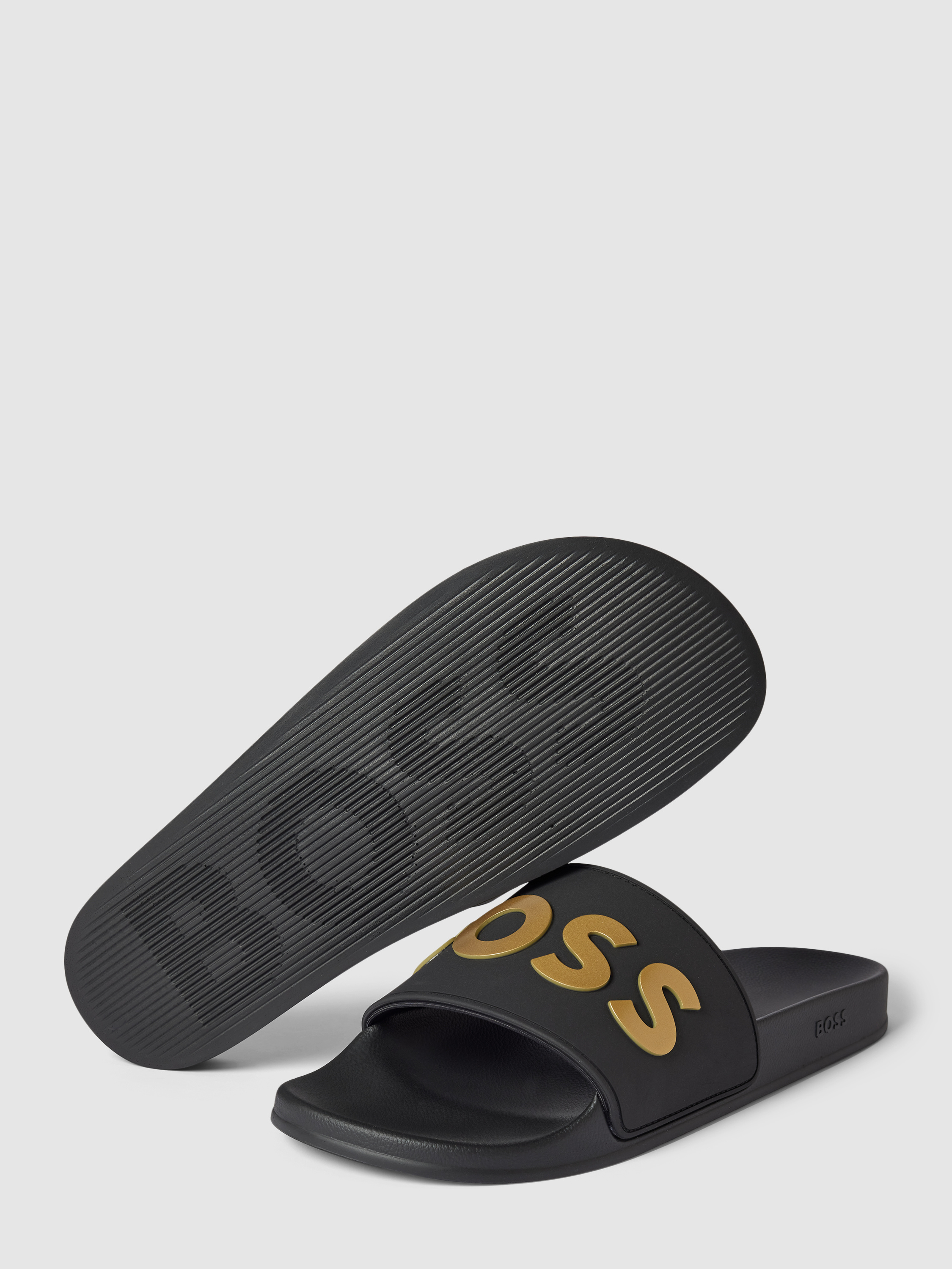 BOSS Slides mit Label-Detail Modell 'Kirk' (black) online kaufen