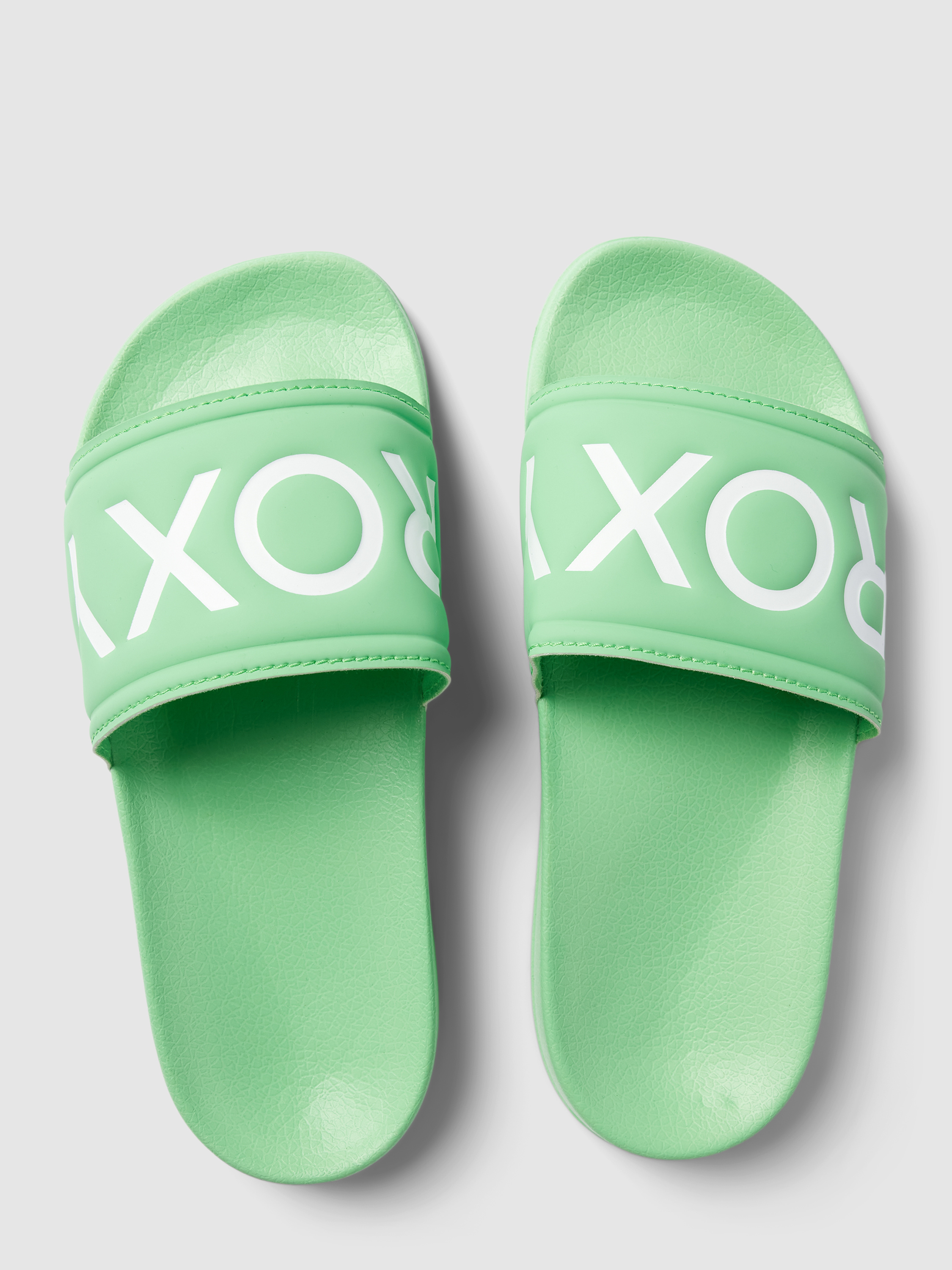 Rubber Roxy Slippers Roxy Slippers met labeldetail, model 'SLIPPY' in lichtgroen online ...
