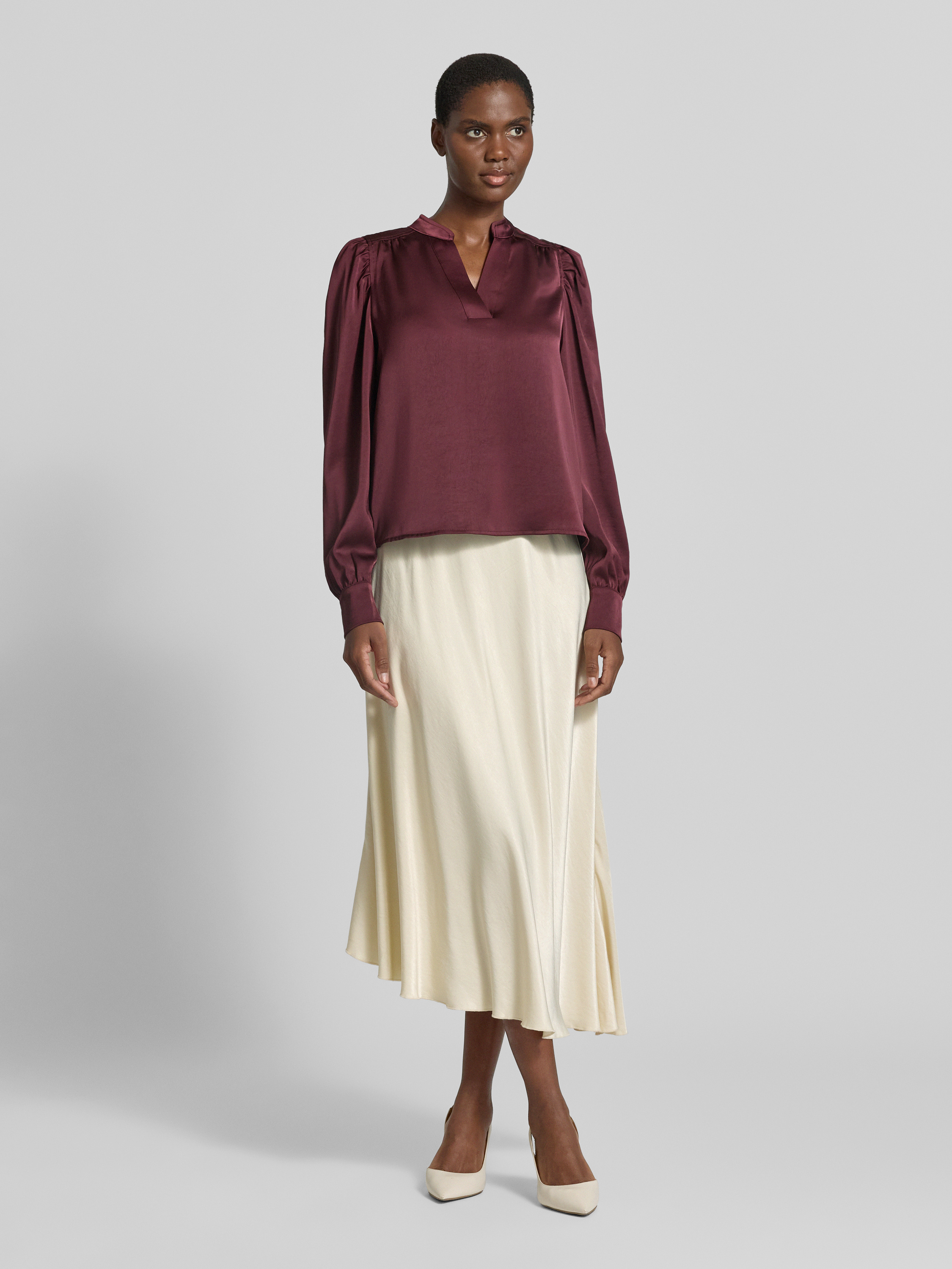 Neo Noir blouse met lange mouwen met stretch model 'Rosslyn' in