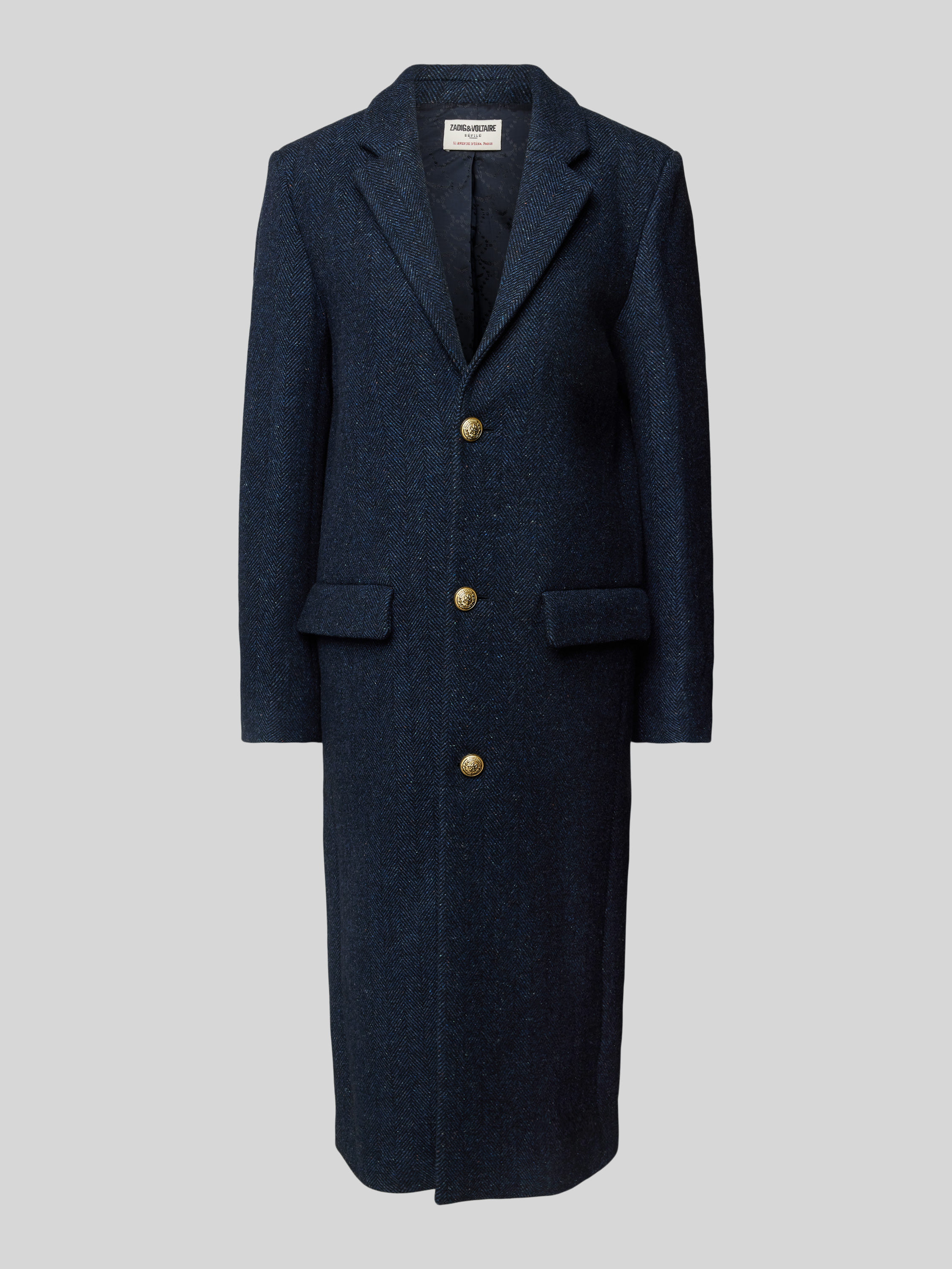Zadig & Voltaire Lange jas met reverskraag, model 'MIO' in