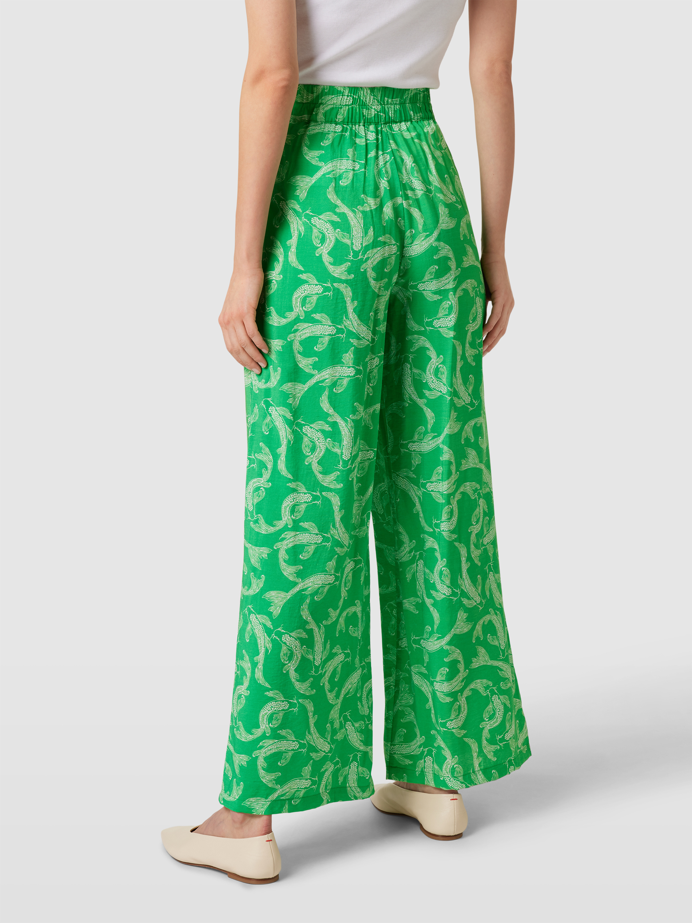 OBJECT Broek met all-over motief, model 'Rio' in groen online kopen | P&C