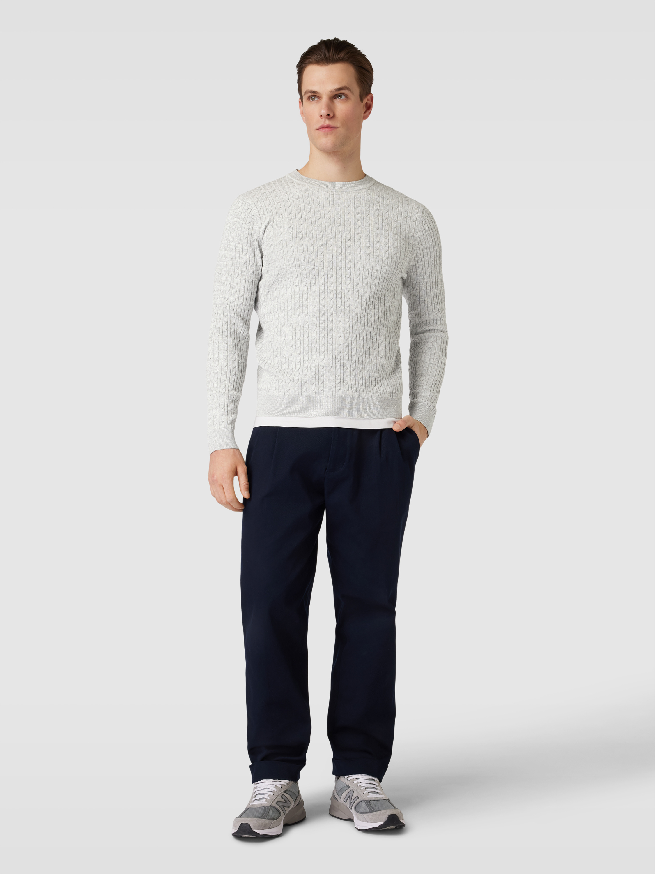 Marks & Spencer Herren Pullover – Reine Baumwolle Mit Rundhals & Strukturmuster – Bequemer XXL Pullover Für Jeden Tag