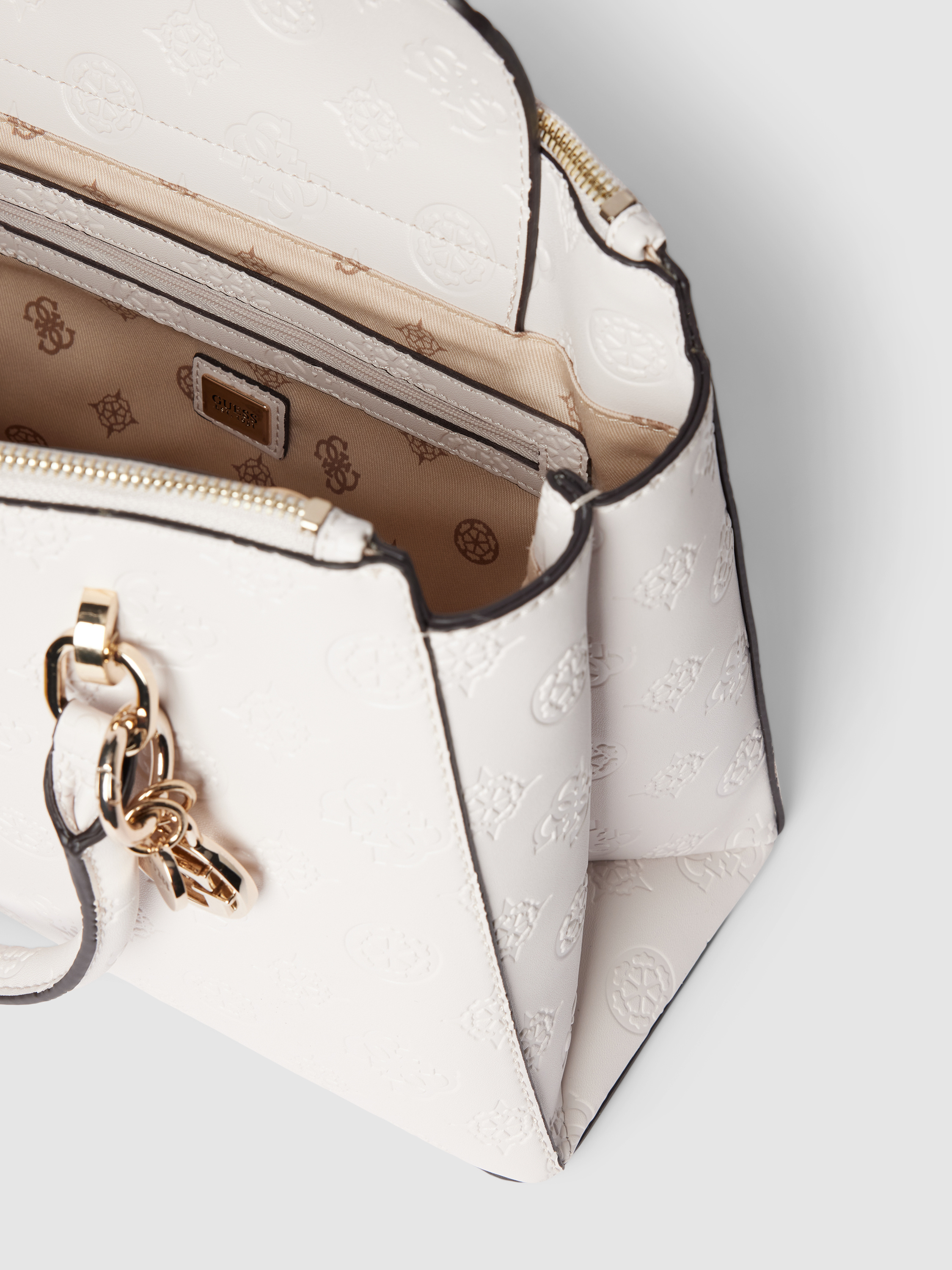 GUESS Handtasche mit Label-Print Modell 'GALERIA' (sand) online kaufen