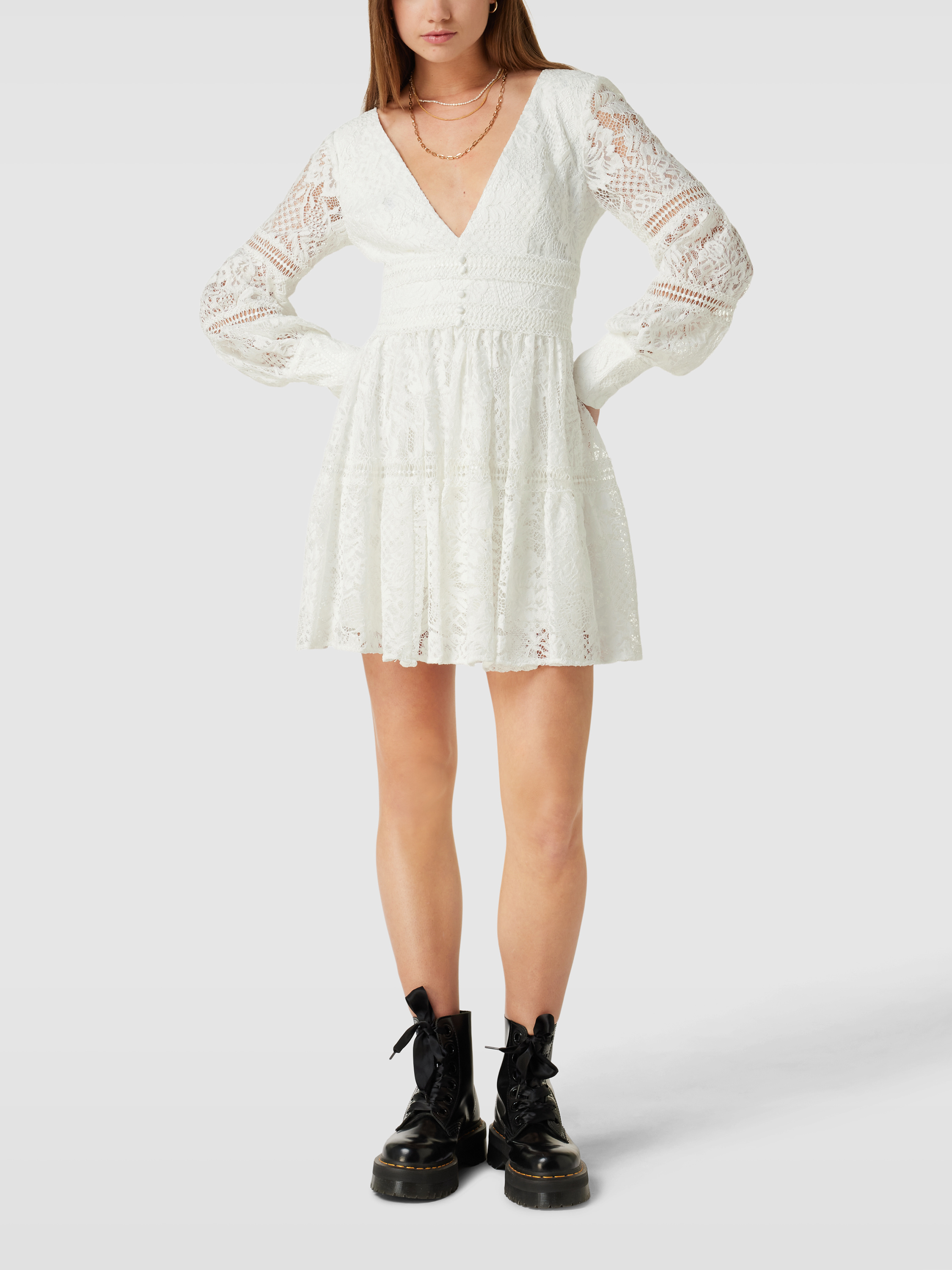 Bardot Mini-jurk met structuurmotief, model 'VENICE' in offwhite online  kopen | P&C