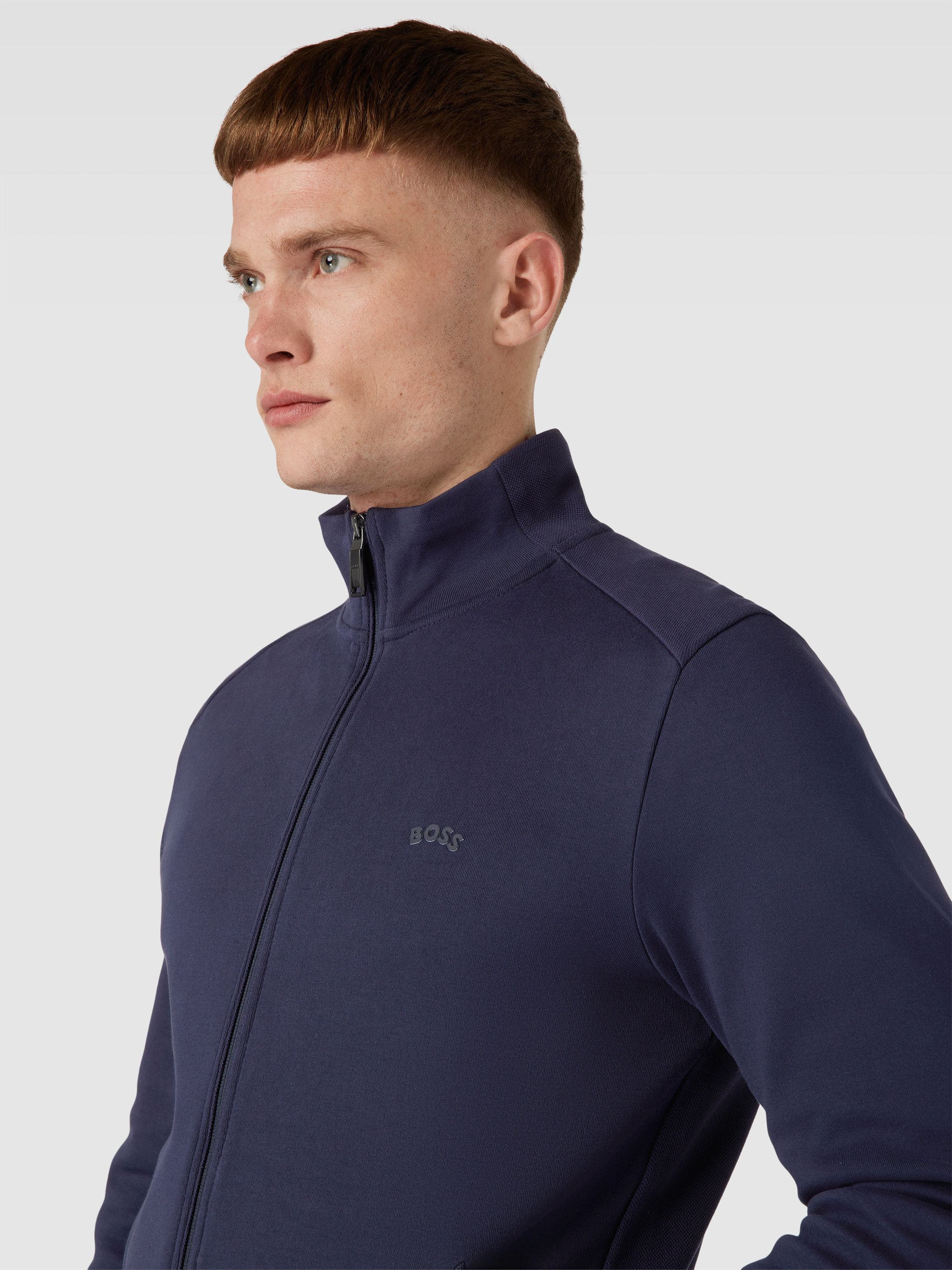 BOSS Green Sweatjacke mit Label-Patch (marine) online kaufen