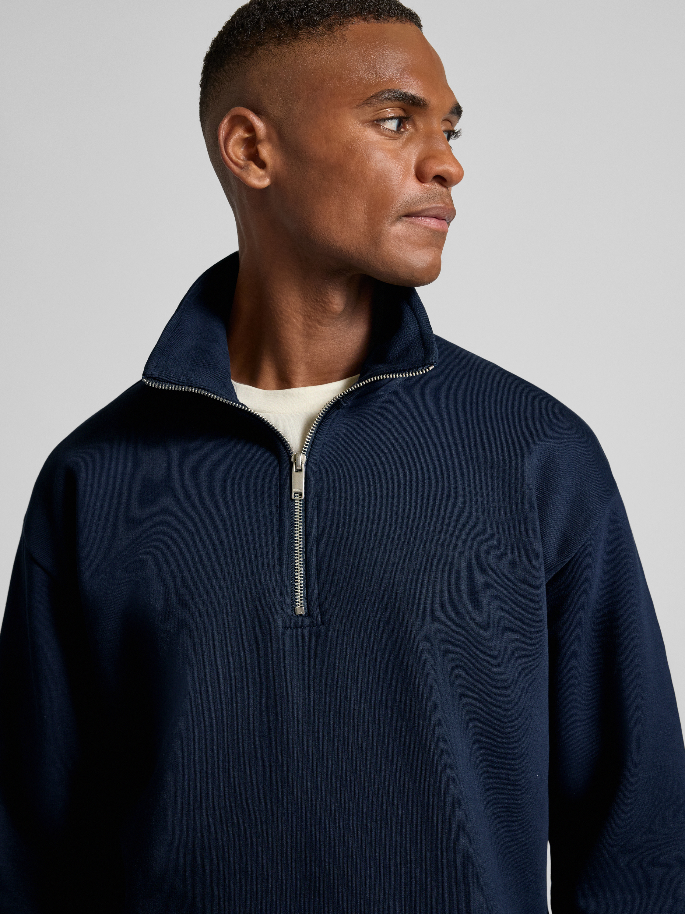 Mivaro Herren Troyer Mit Stehkragen & 1/4 Reißverschluss – Baumwollmix 280g/m², Regular Fit, Größen S Bis 5XL