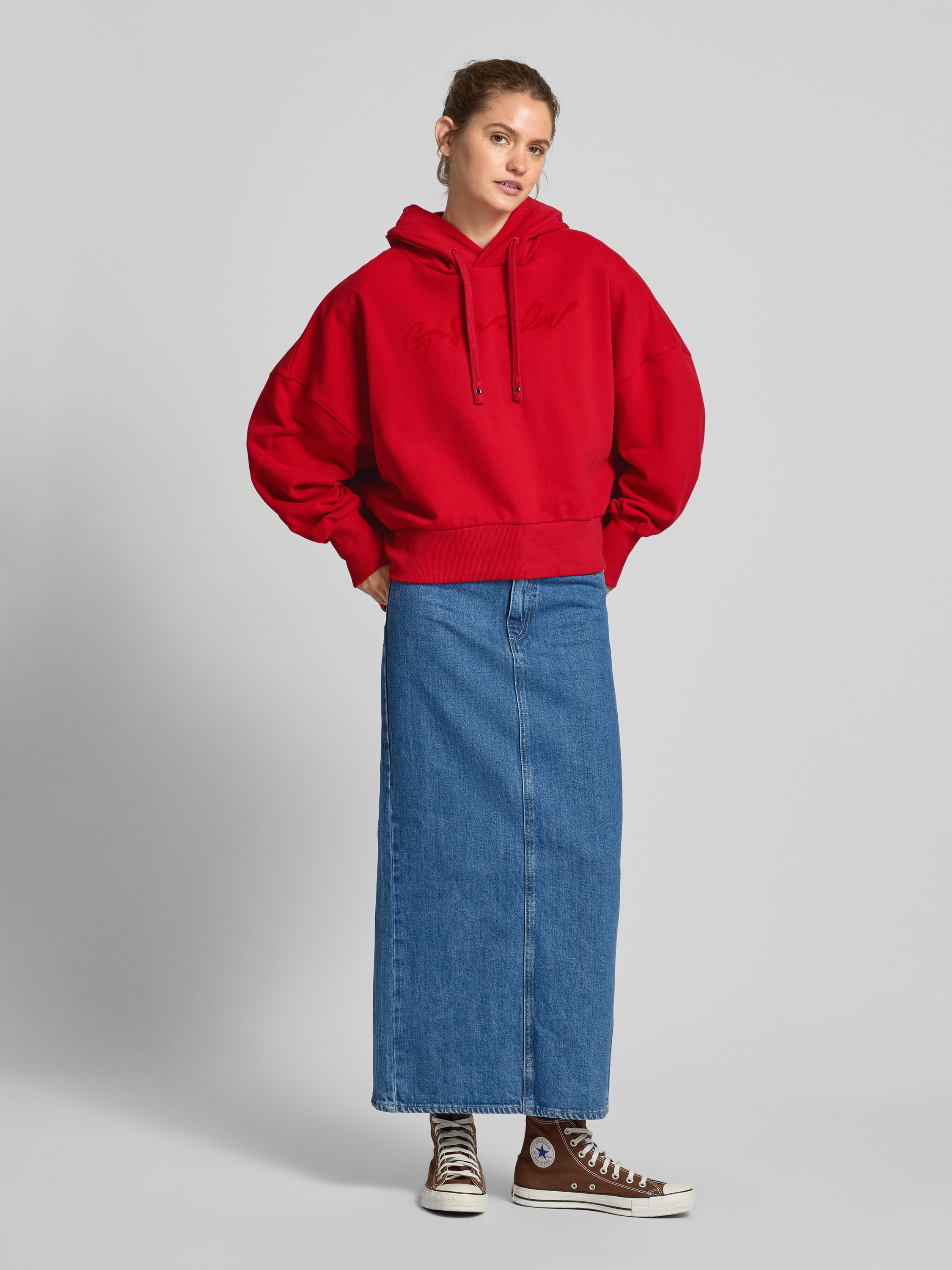 Sweat à Capuche G-Star Raw Femme Taille 40 Rouge - Style Décontracté