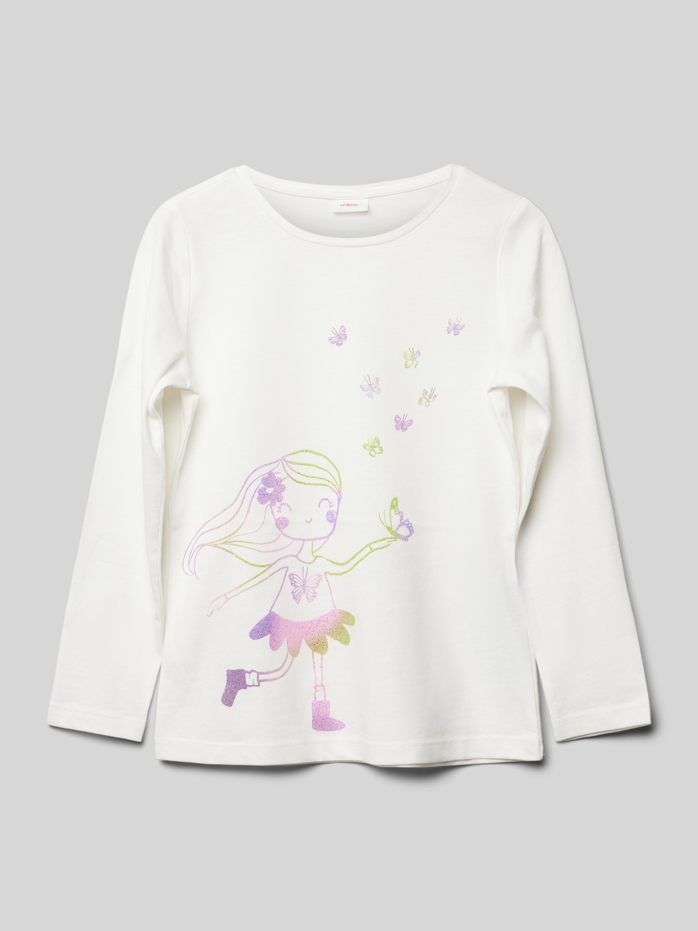 S.Oliver Mädchen Langarmshirt Mit Wendepailletten-Print – Aus Baumwolle-Jersey, Regular Fit – Stylisch & Bequem
