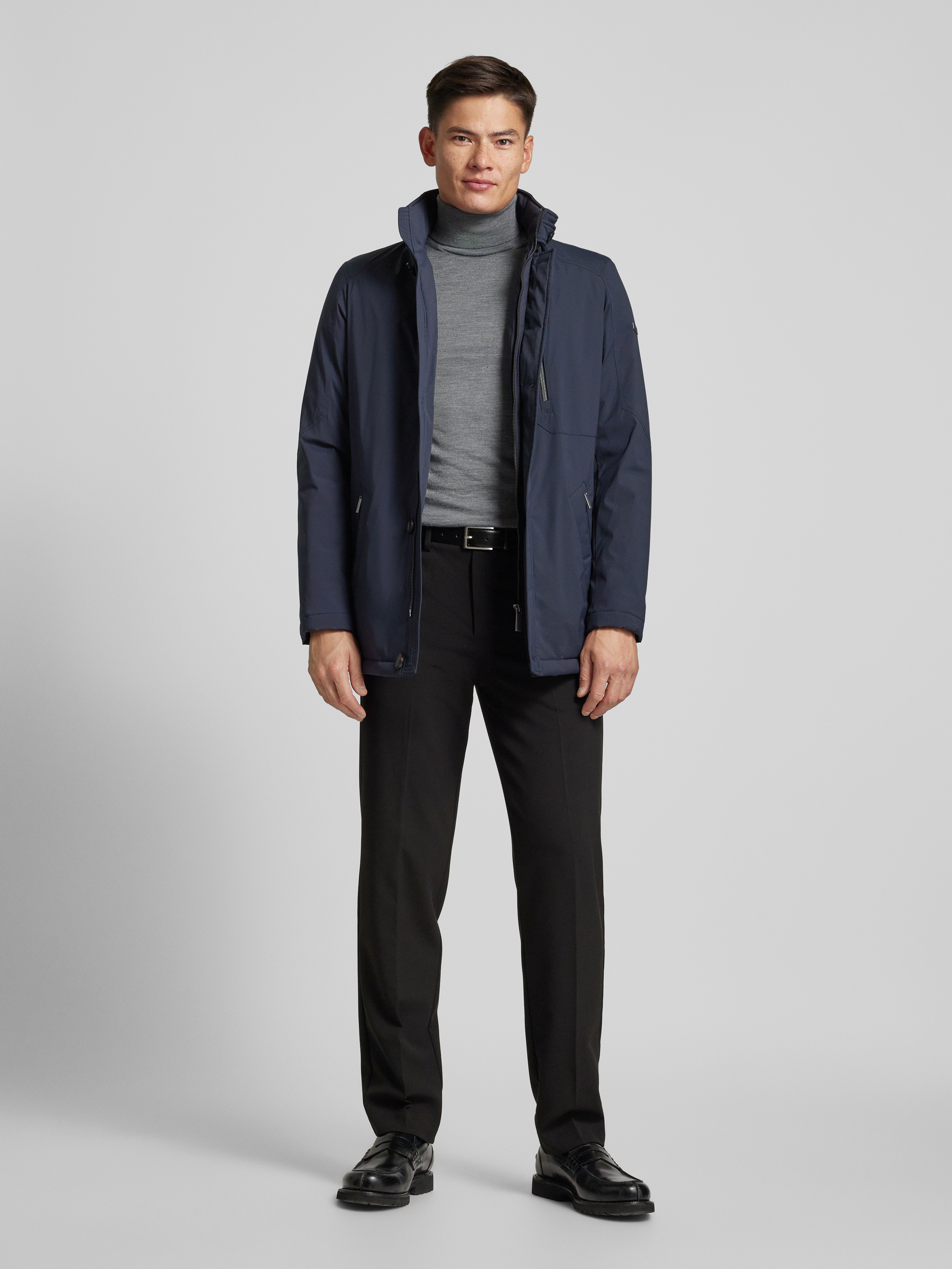 Bugatti winterjas donkerblauw afneembare capuchon polyester