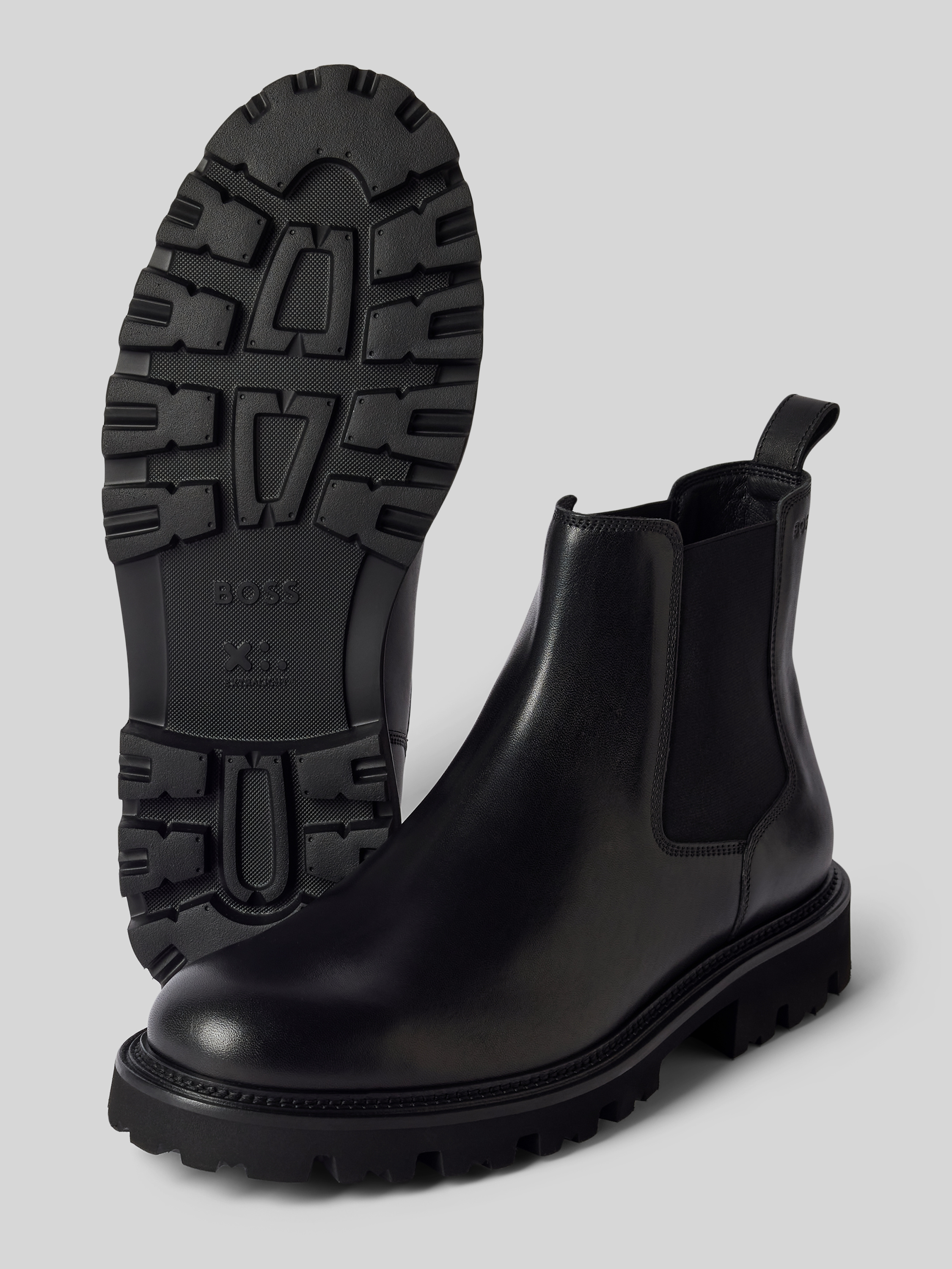 BOSS Chelsea Boots aus Leder mit Zugschlaufe Modell 'Julyo' (black ...