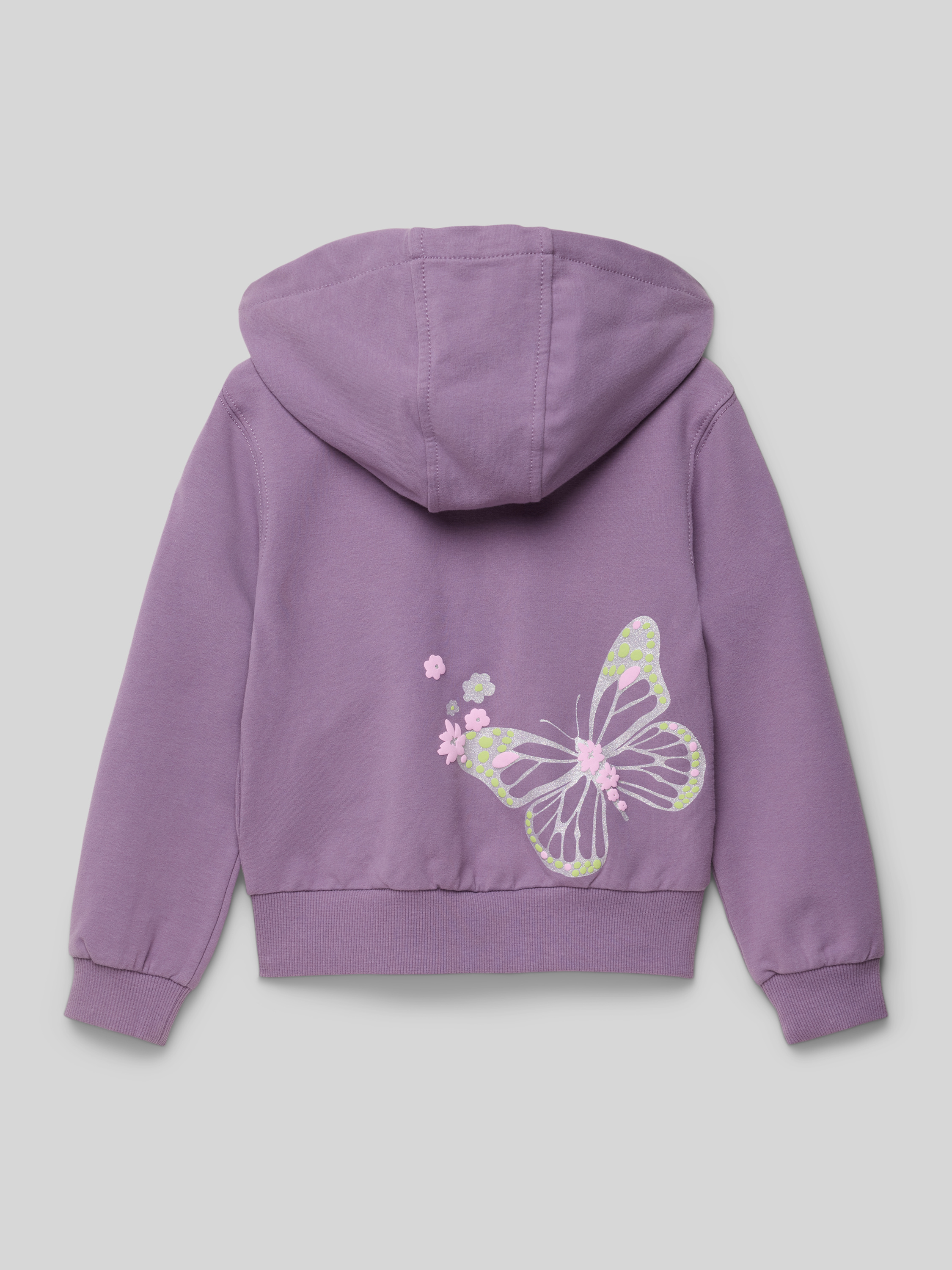 RED LABEL Regular Fit Sweatjacke mit Glitzer-Print