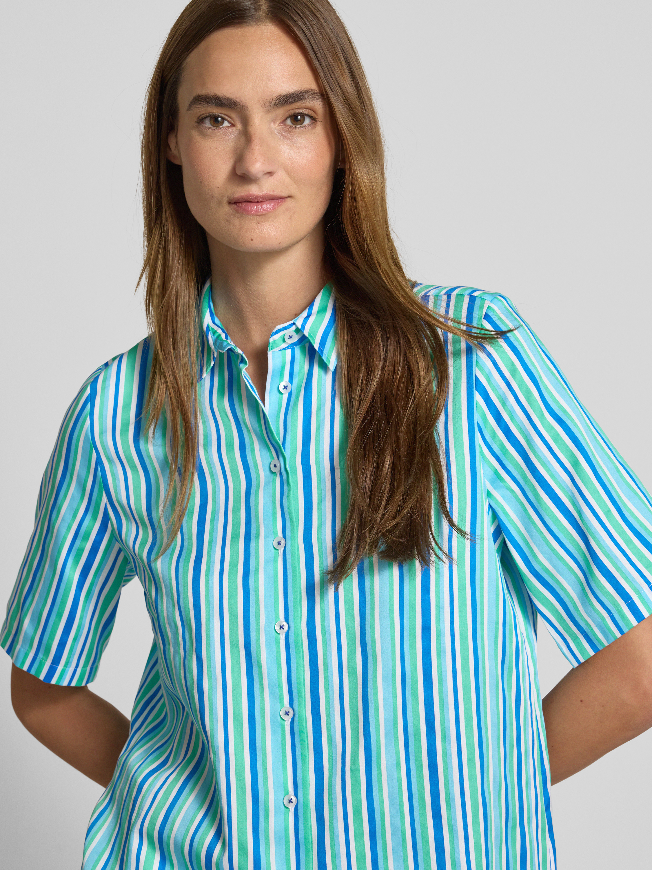 Eterna LANGARM BLUSE MODERN CLASSIC - Blouse - champagner/wit Eterna LANGARM BLUSE MODERN CLASSIC - Blouse - champagner/wit