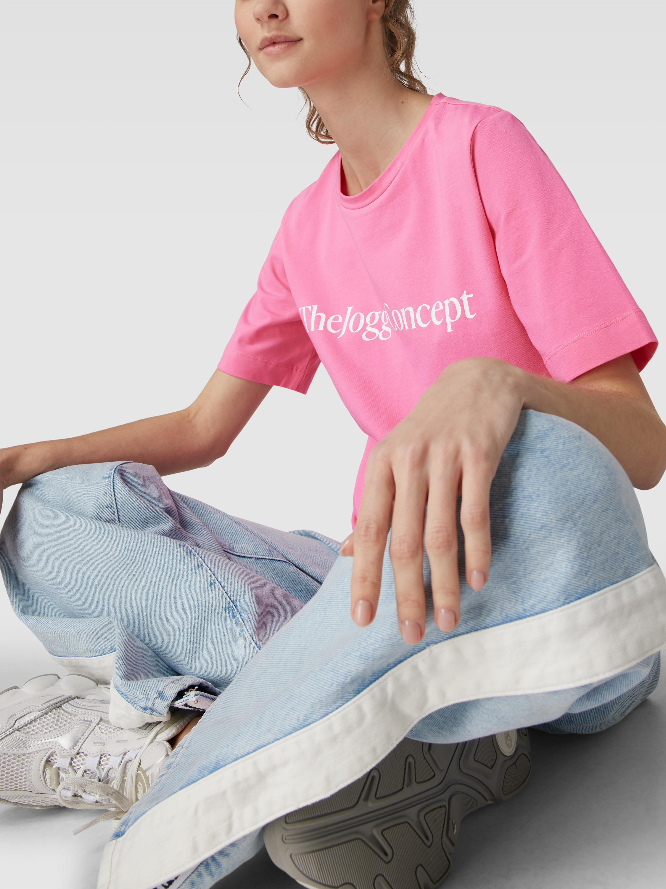 T-shirt Maniche Lunghe THEJOGGCONCEPT In Cotone Per Donna – Girocollo, Basic, Con Logo